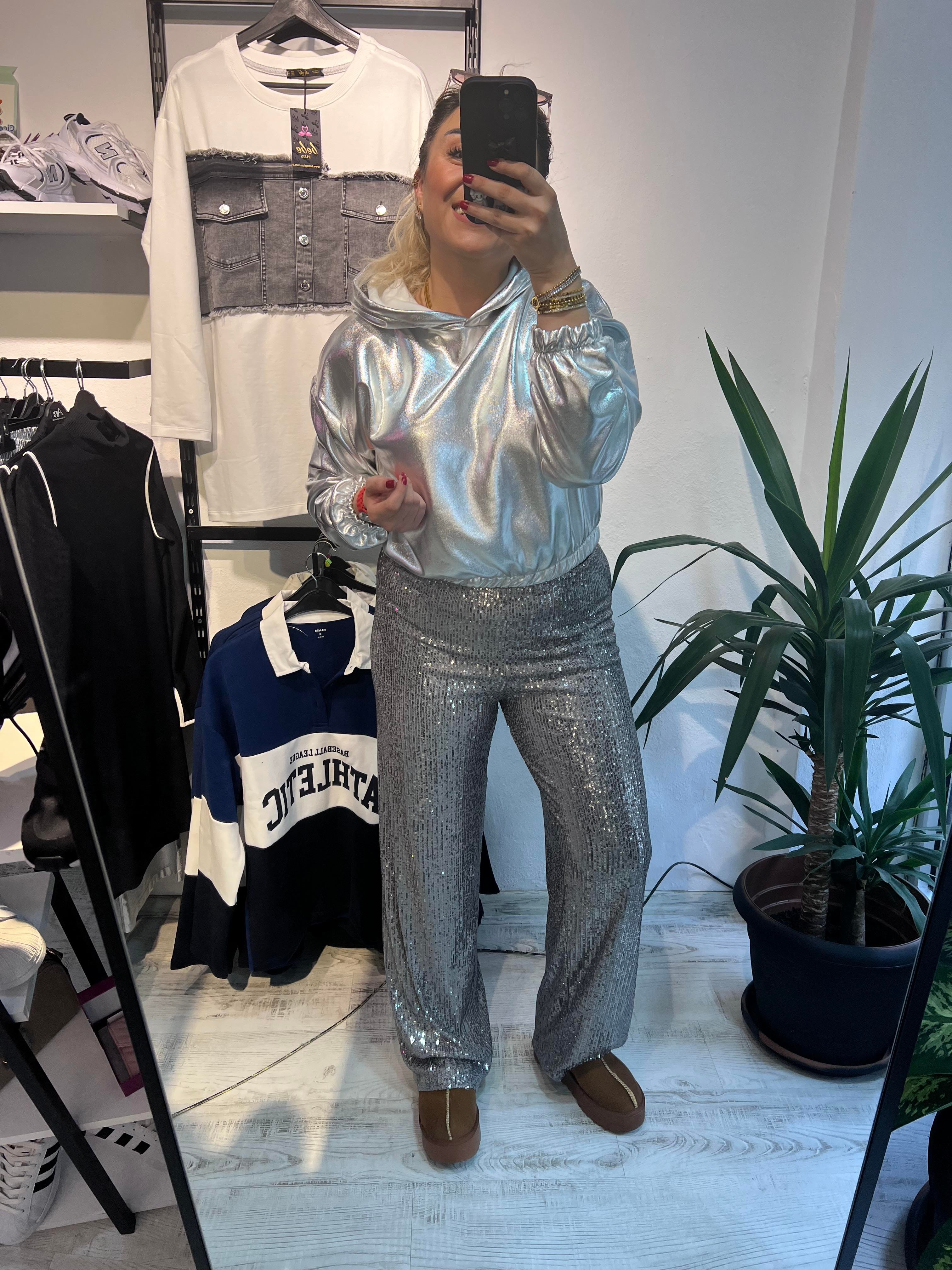 Gümüş Payet Pantolon