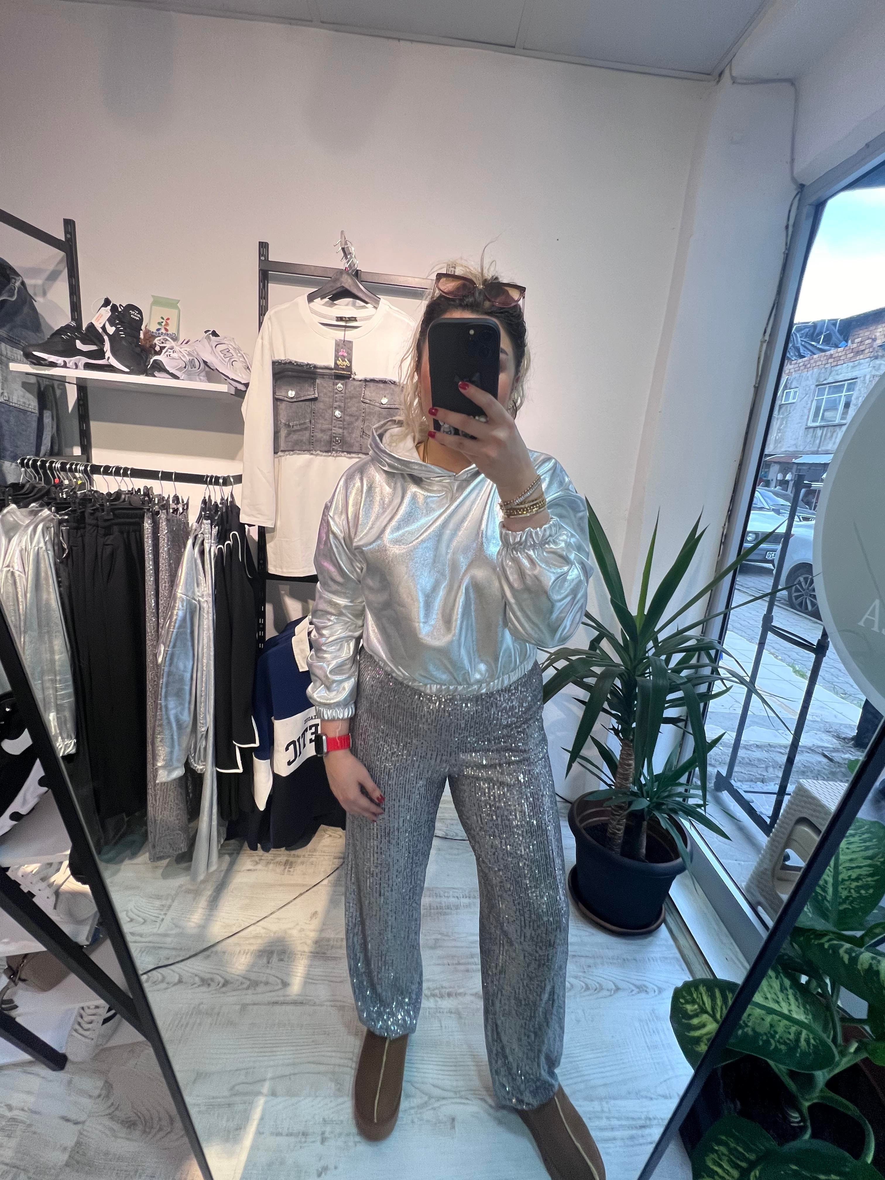 Gümüş Payet Pantolon