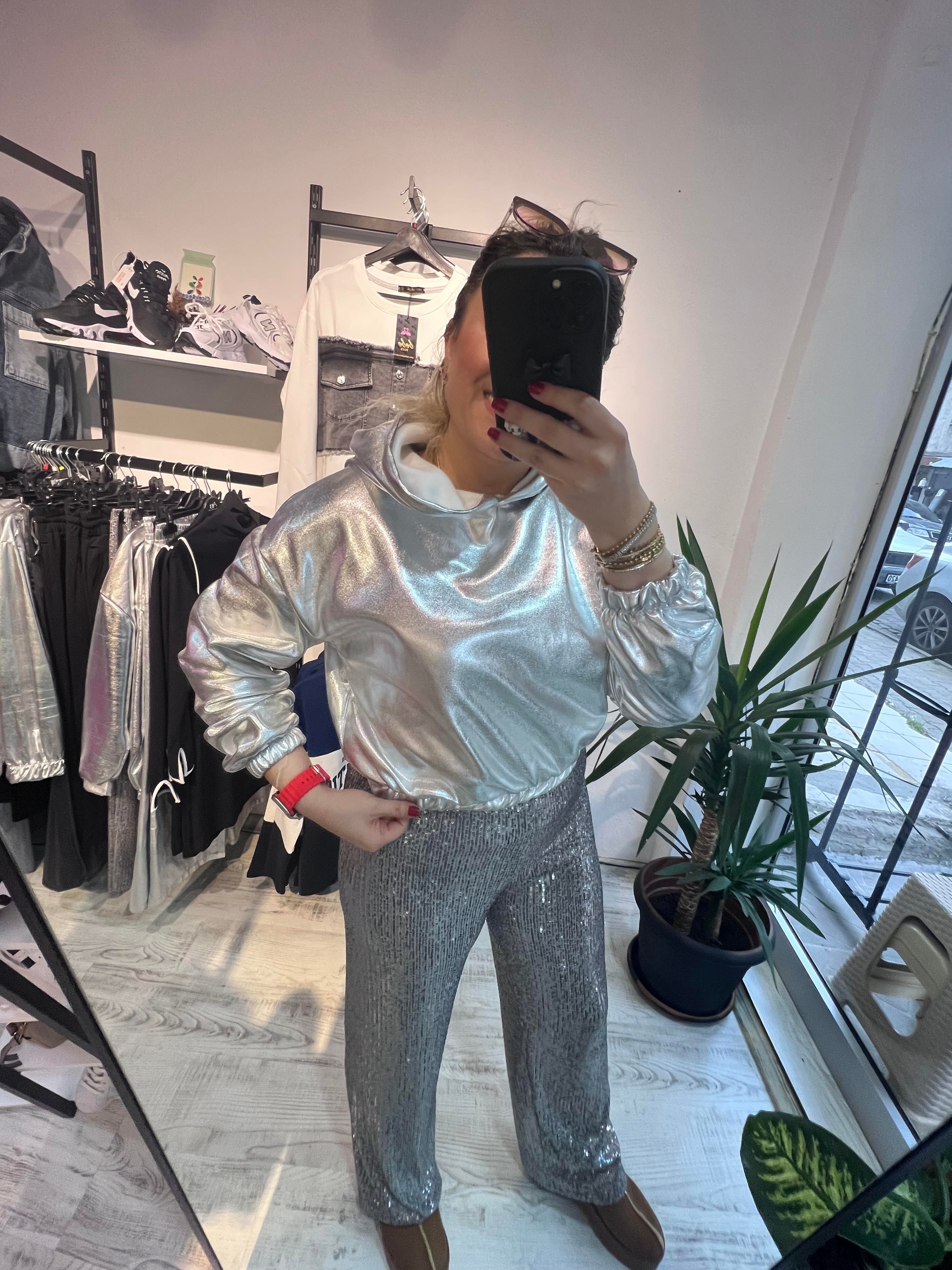 Gümüş Payet Pantolon