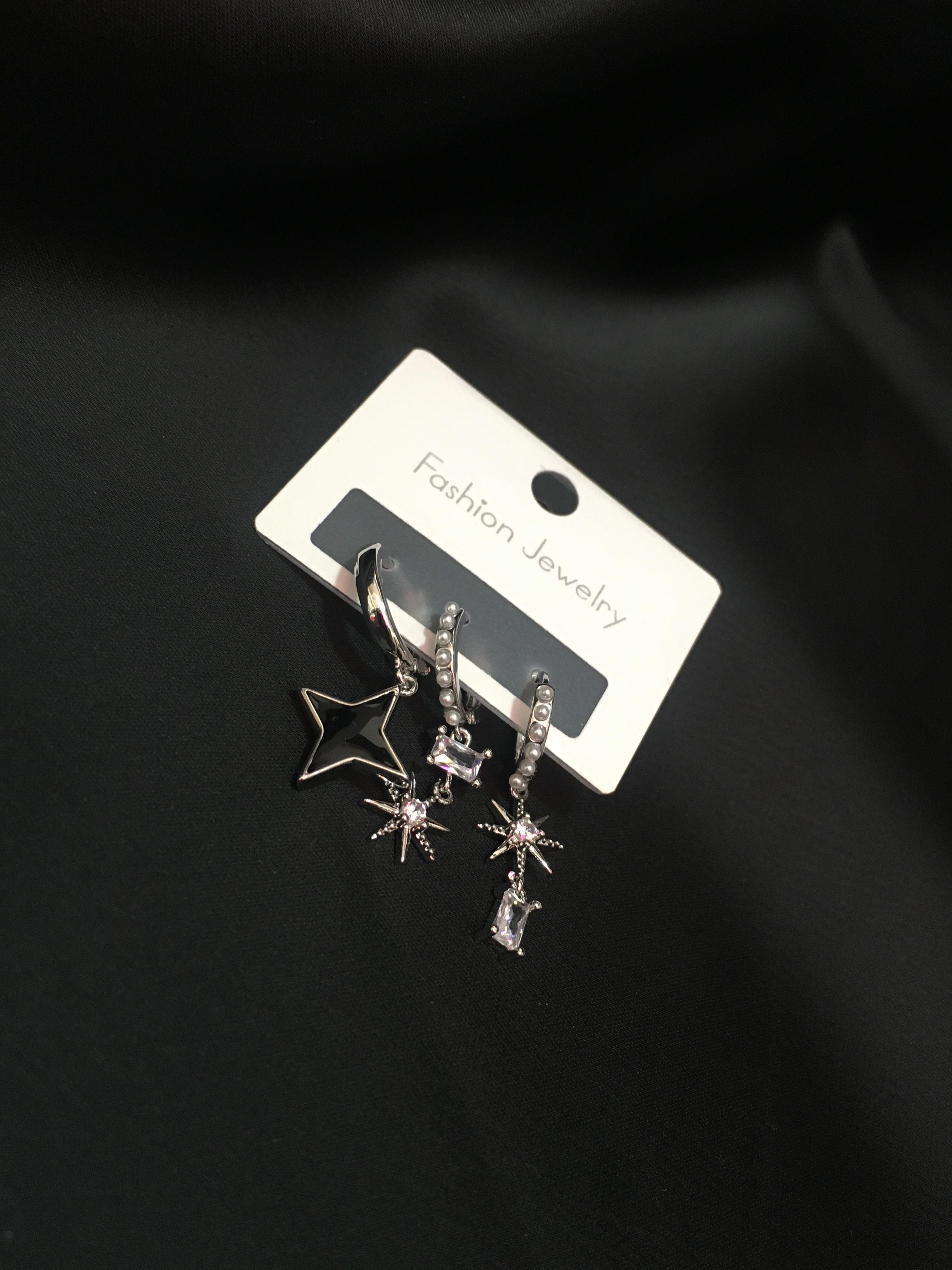 Gümüş Üçlü Çelik Küpe