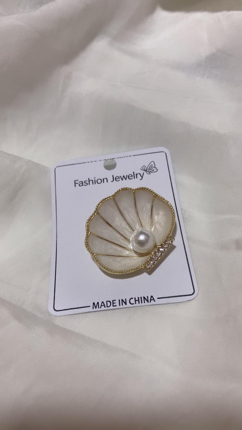 İncili Çelik Broş