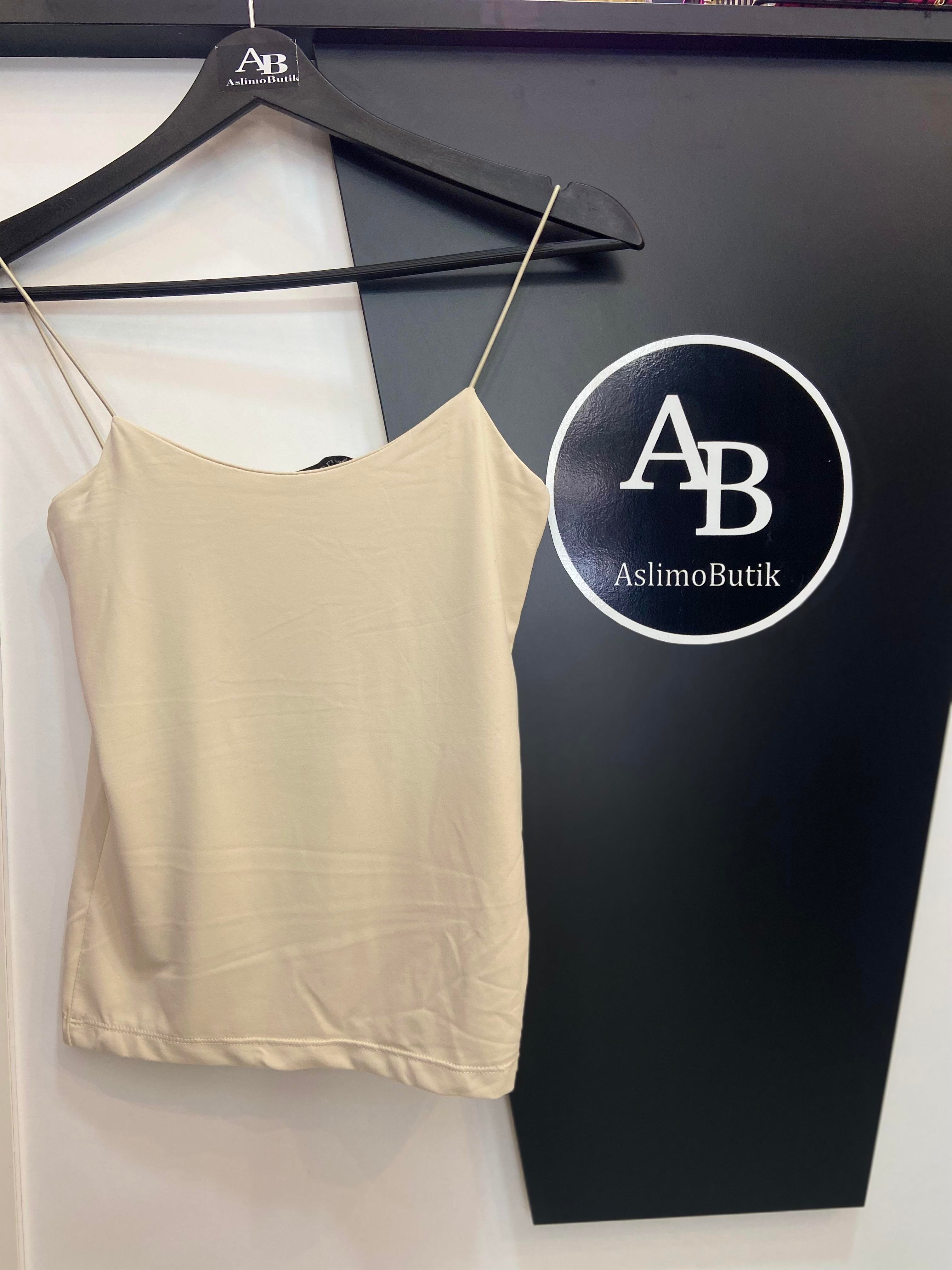 İp Askılı Bej Atlet