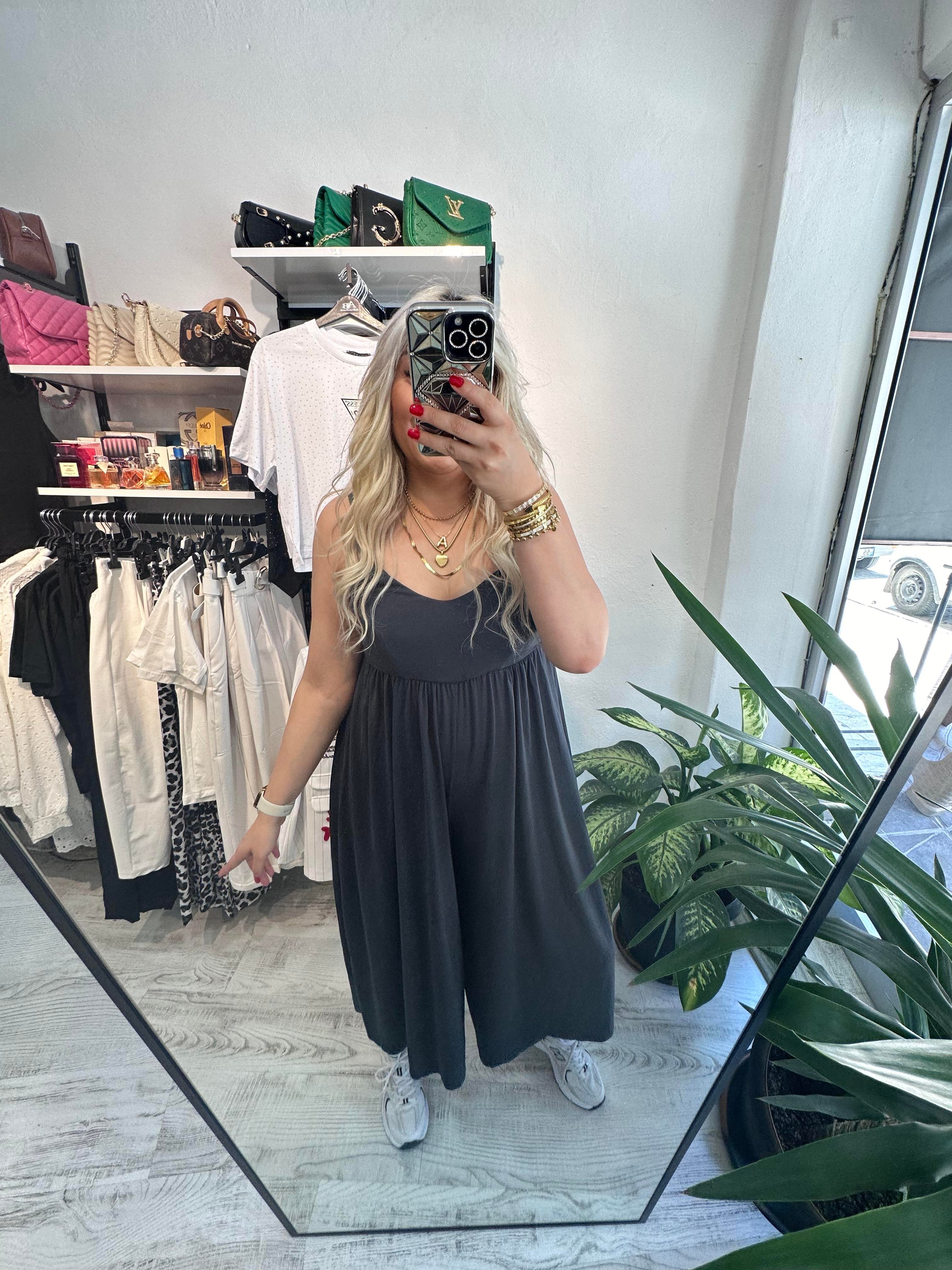 İp Askılı Oysho Kumaş Füme Tulum