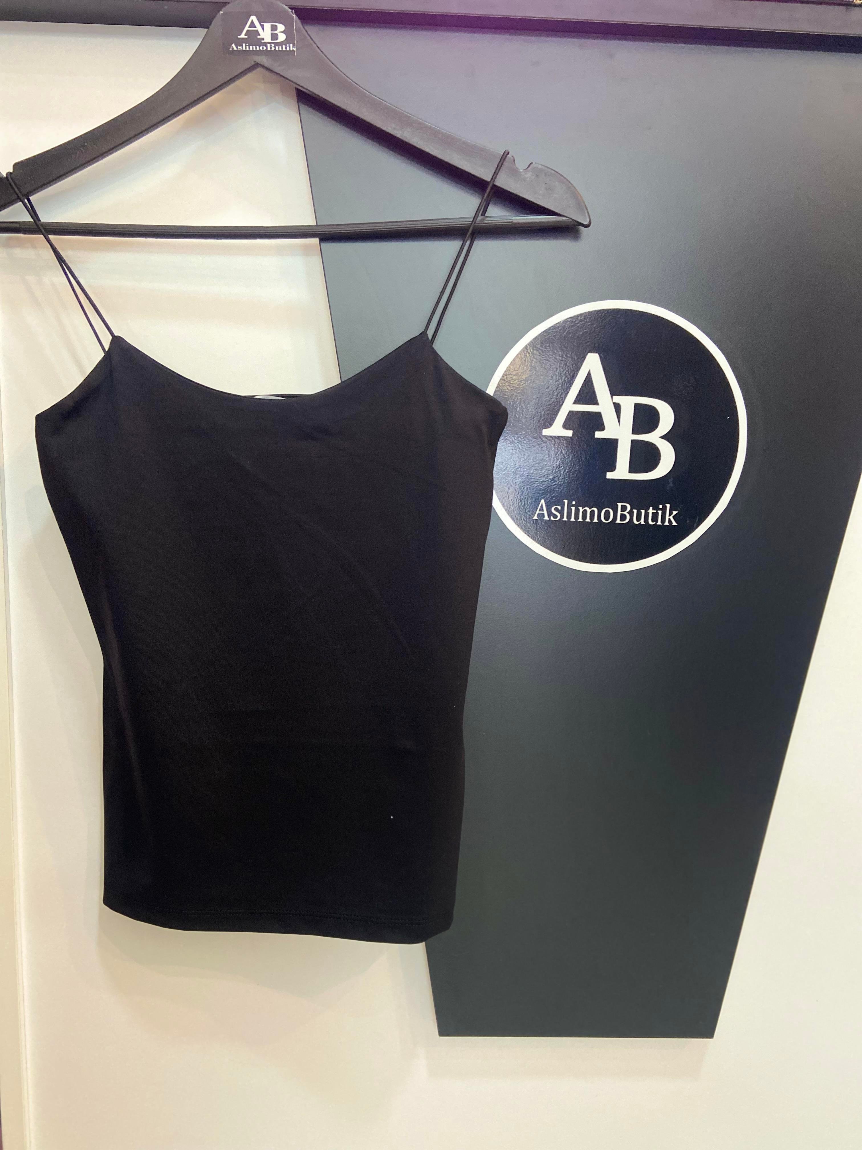 İp Askılı Sİyah Atlet