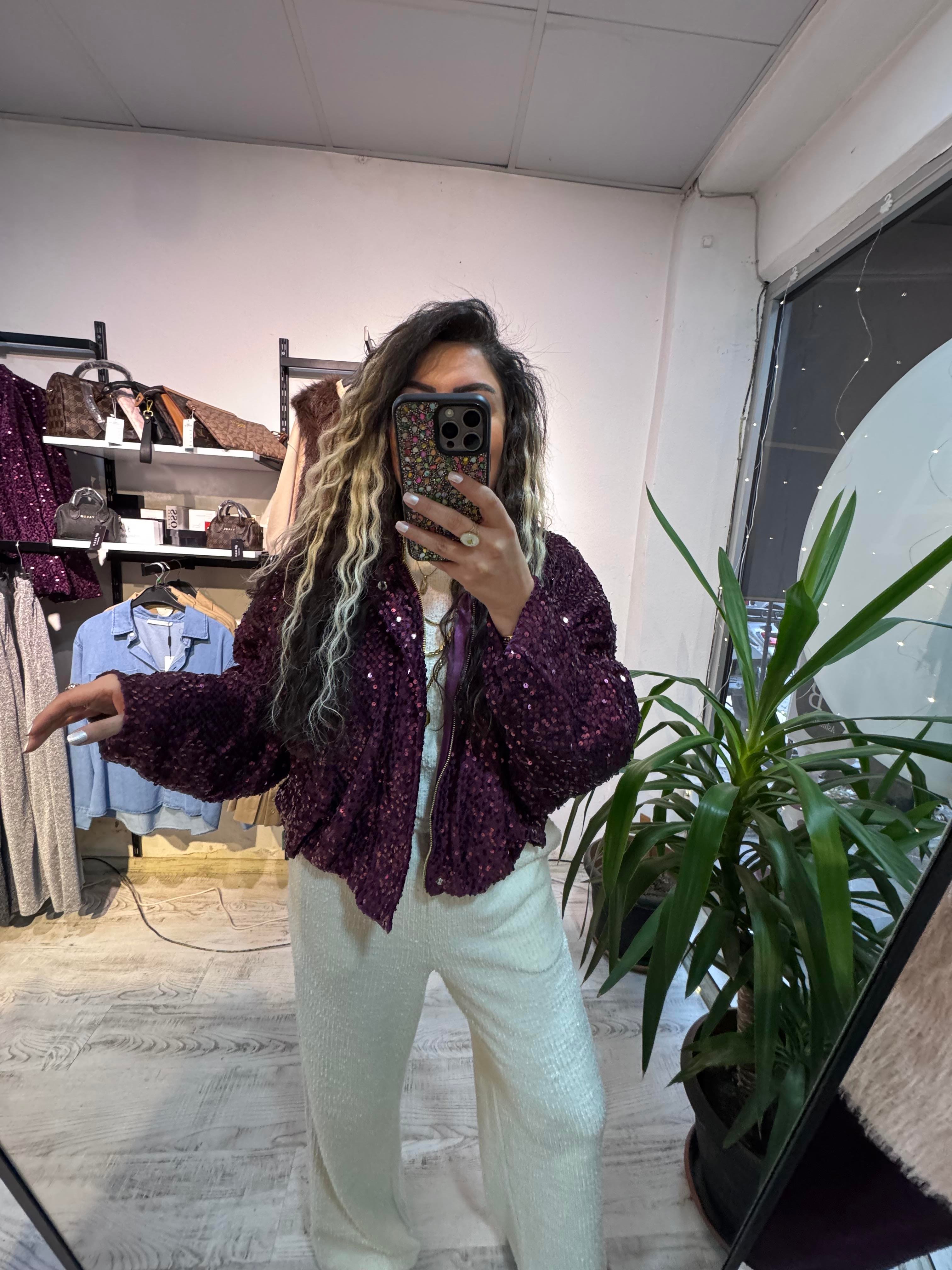 Kadife Payet Bomber Ceket