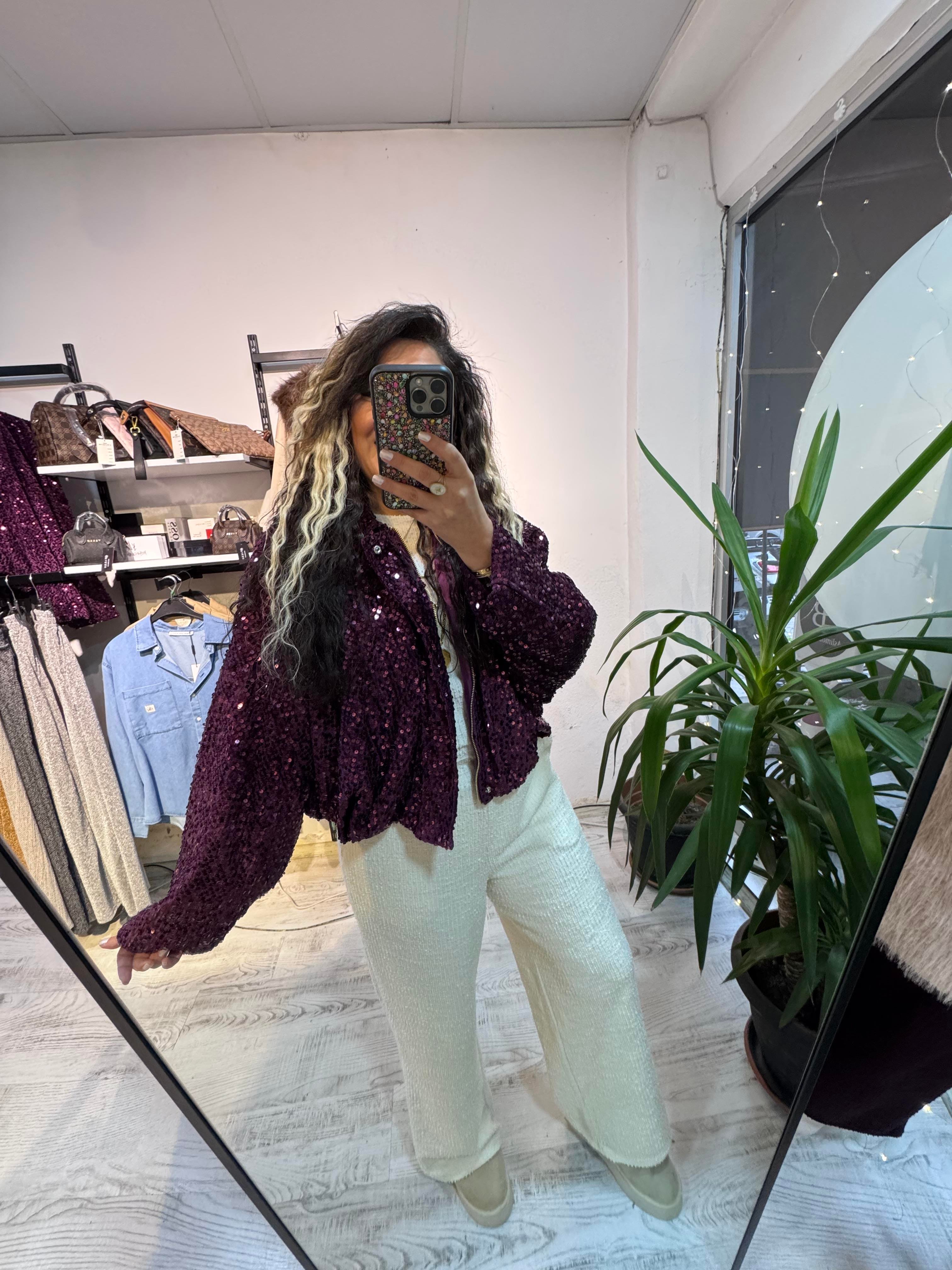 Kadife Payet Bomber Ceket