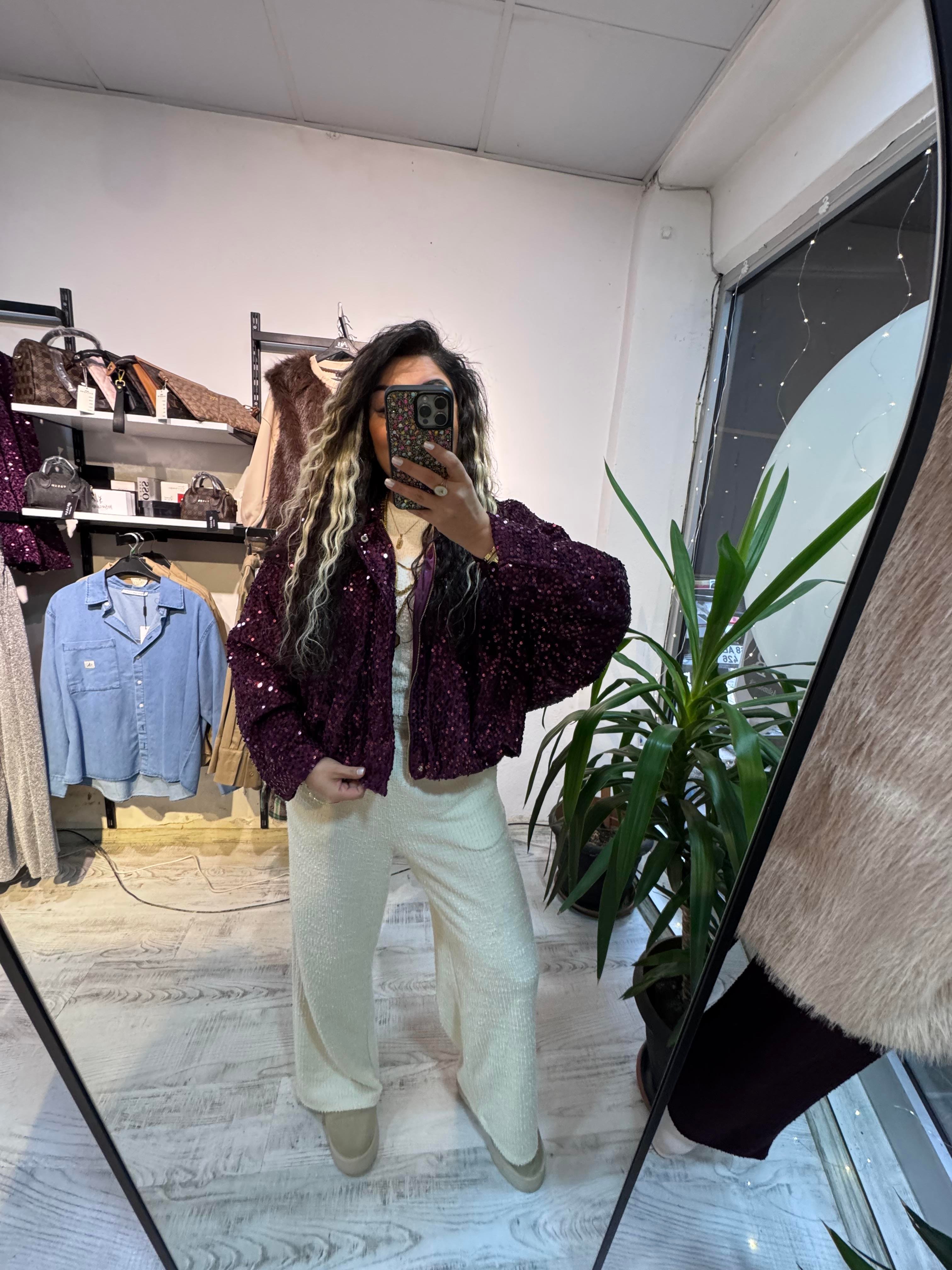 Kadife Payet Bomber Ceket