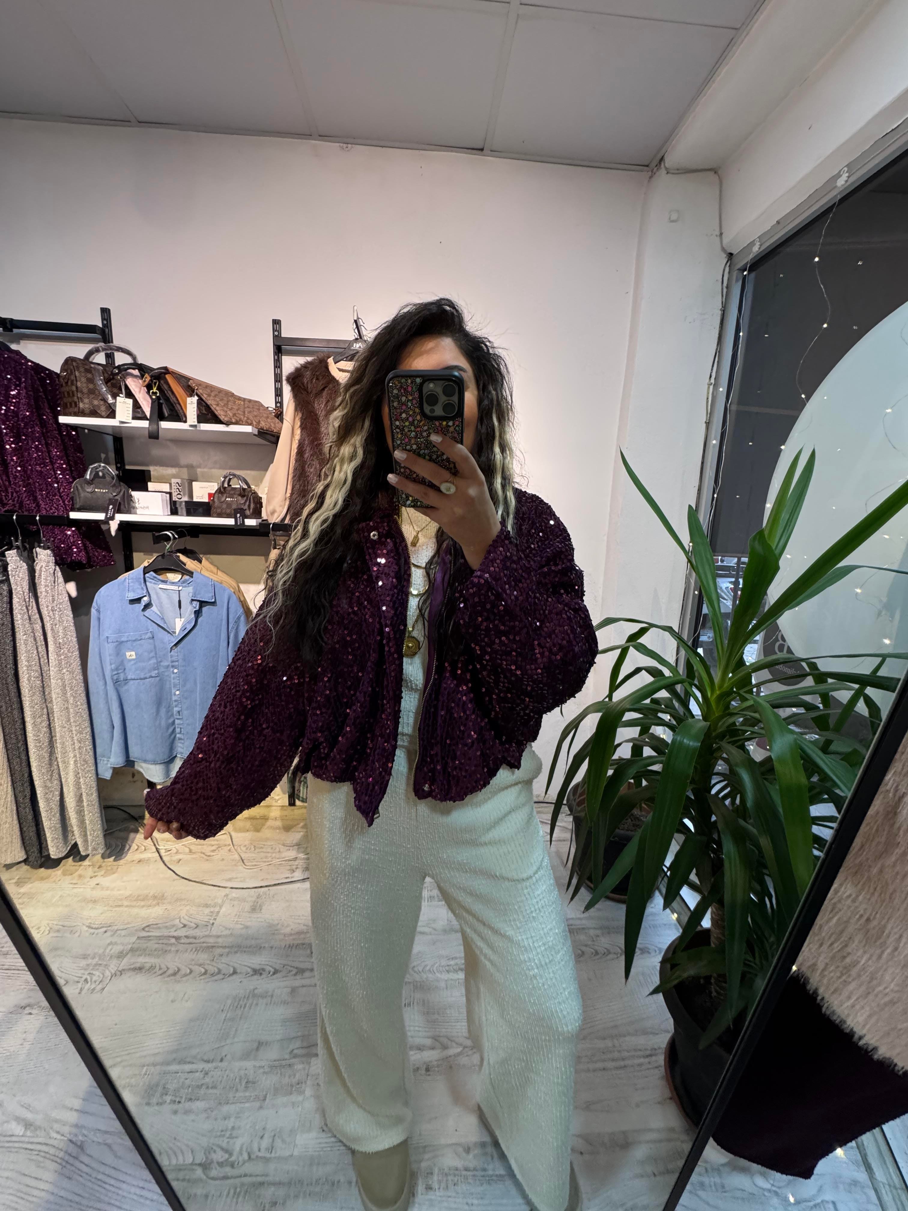 Kadife Payet Bomber Ceket