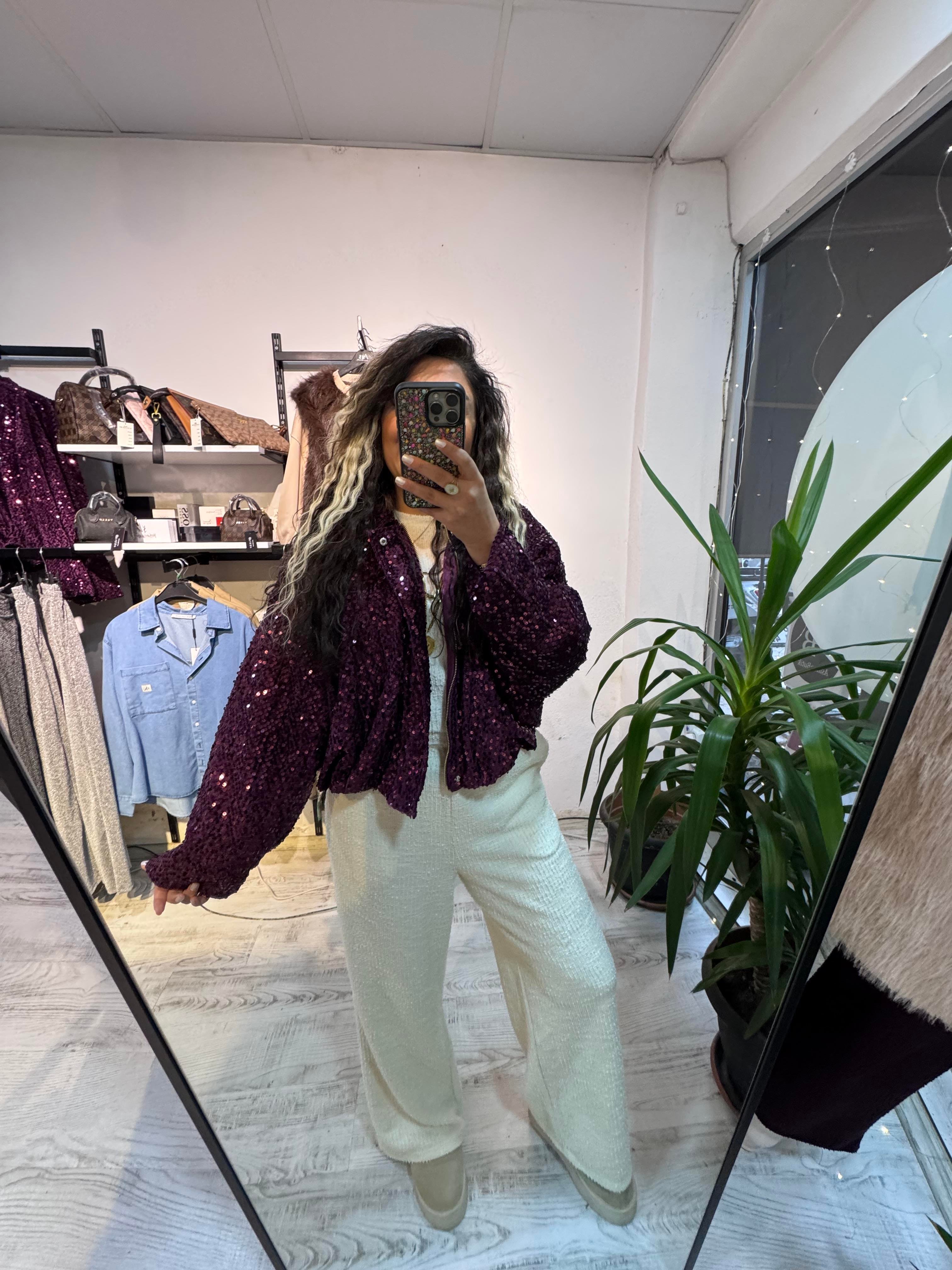 Kadife Payet Bomber Ceket