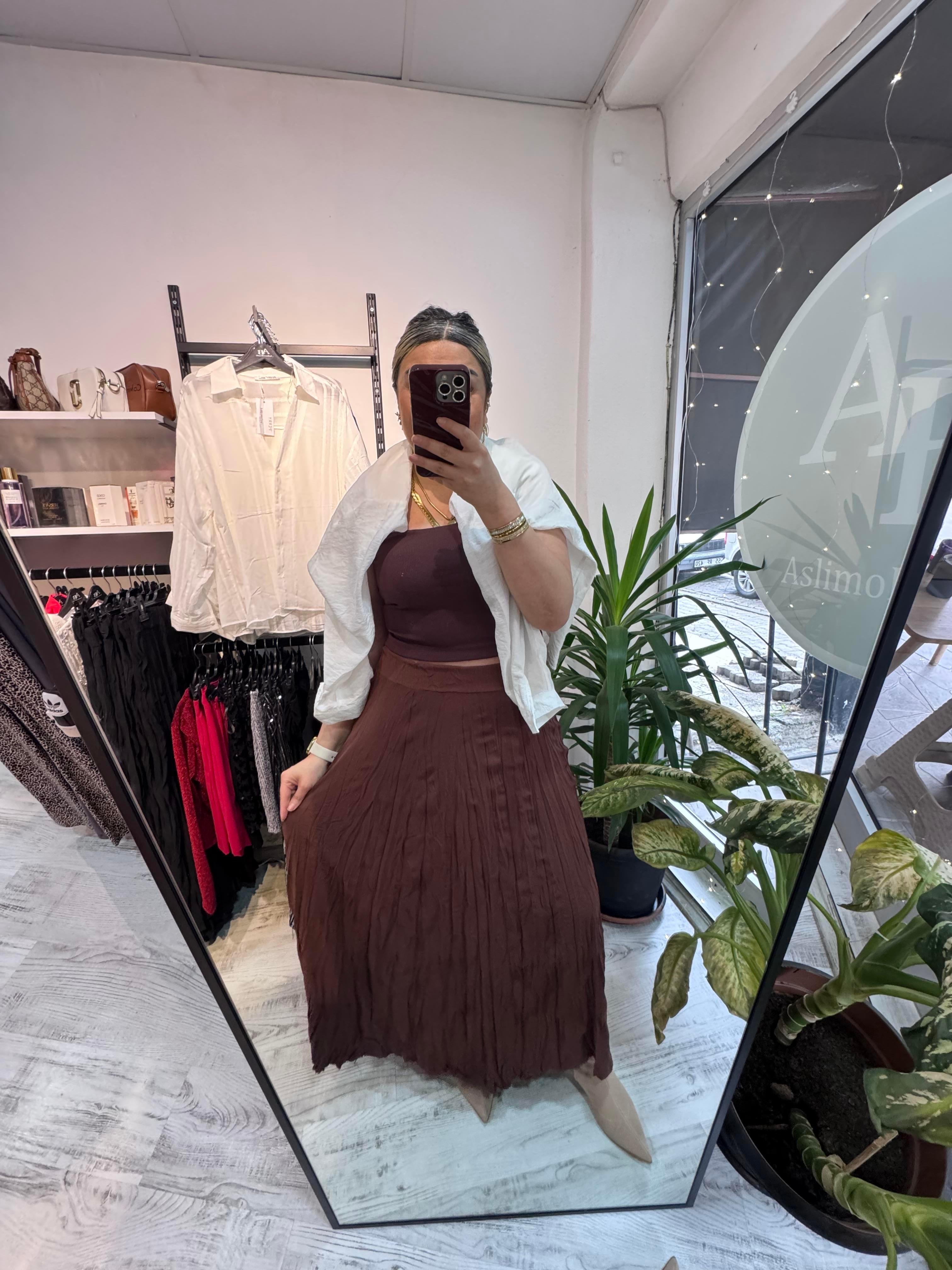 Kahverengi Kraş Etek