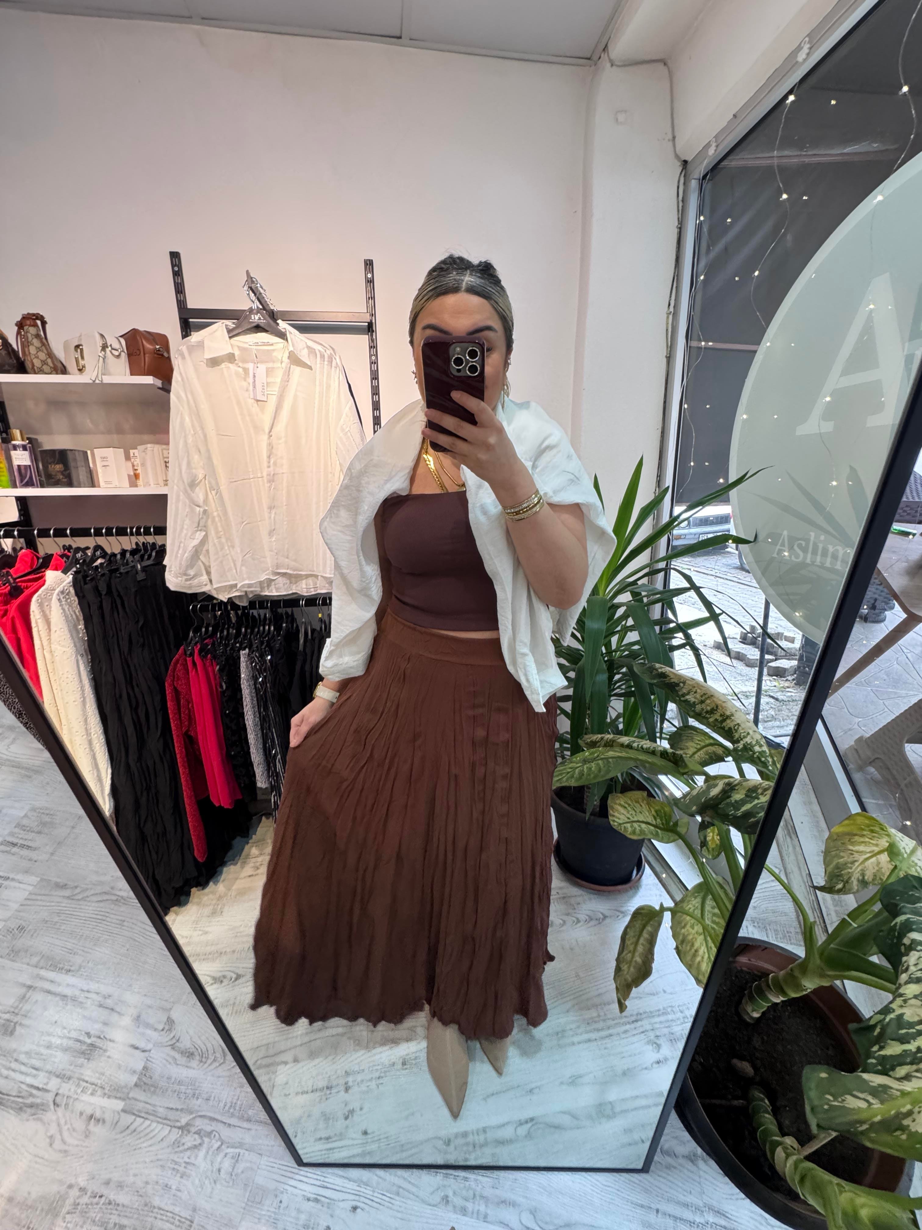 Kahverengi Kraş Etek