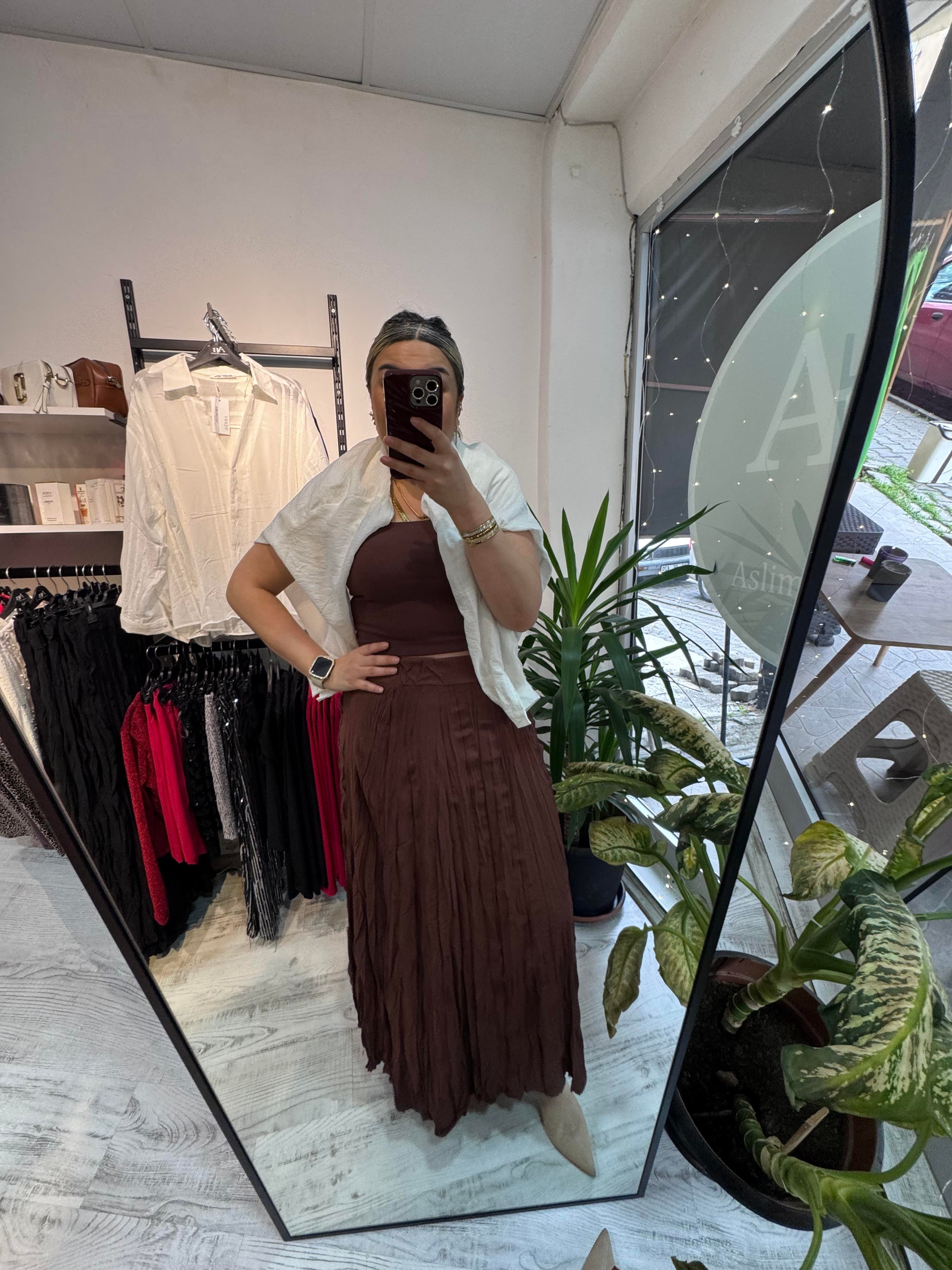 Kahverengi Kraş Etek