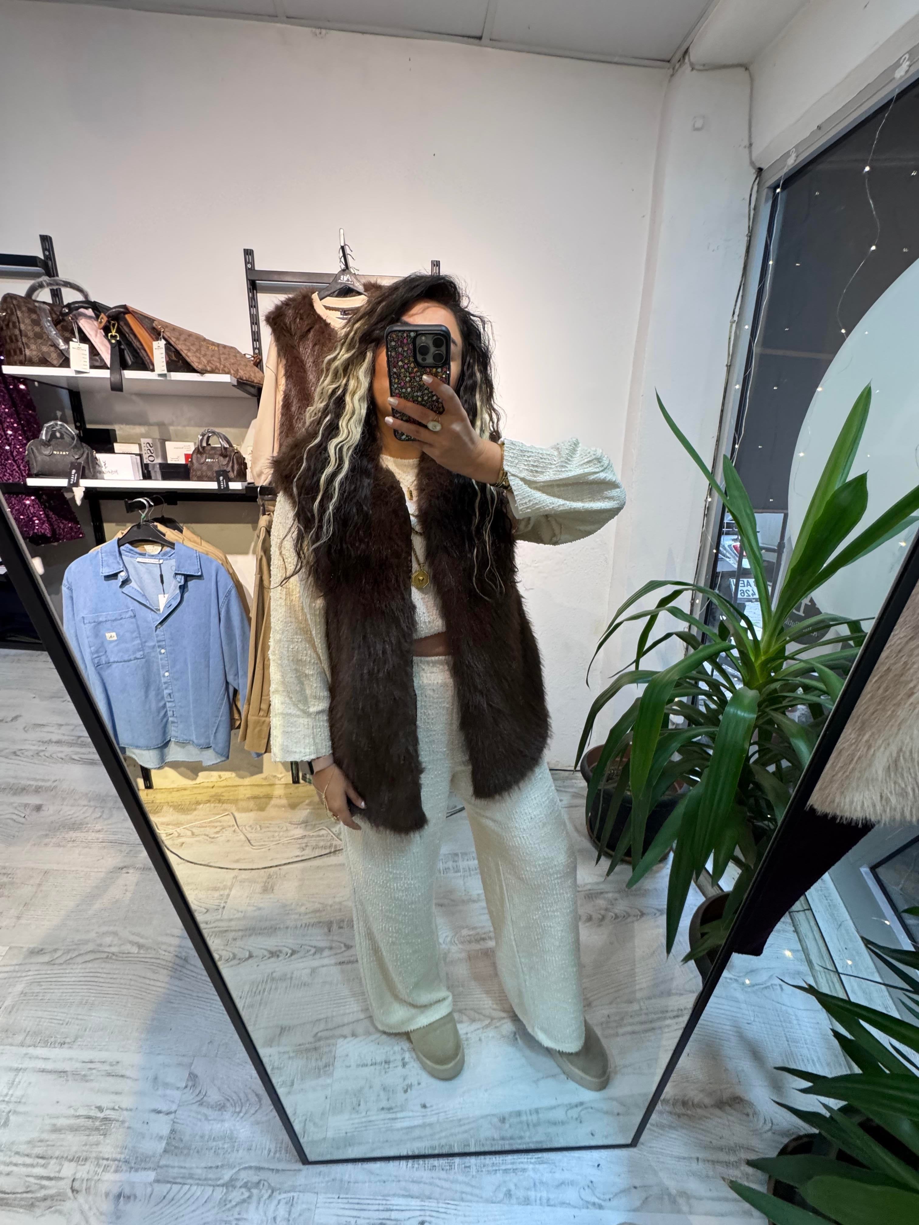 Kahverengi Kürk Yelek