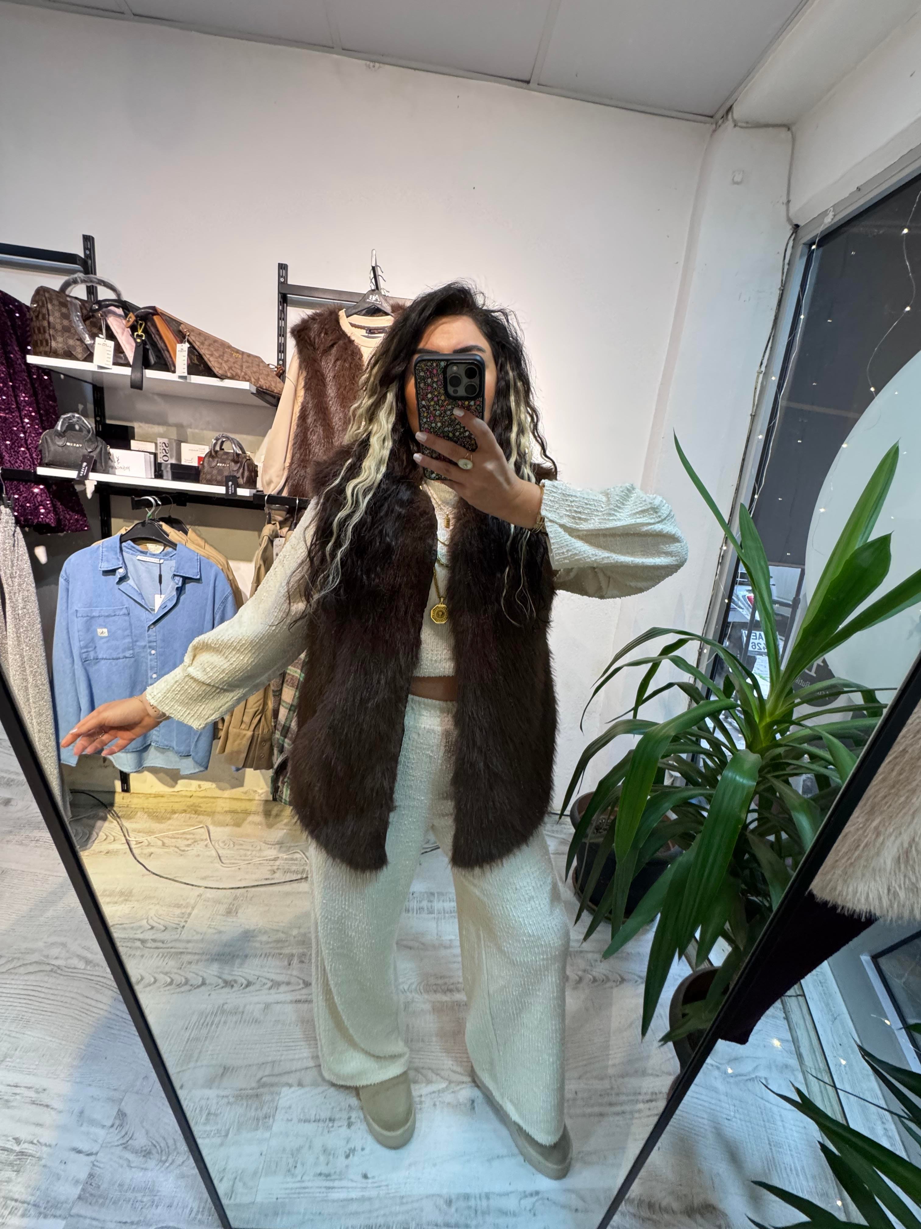 Kahverengi Kürk Yelek