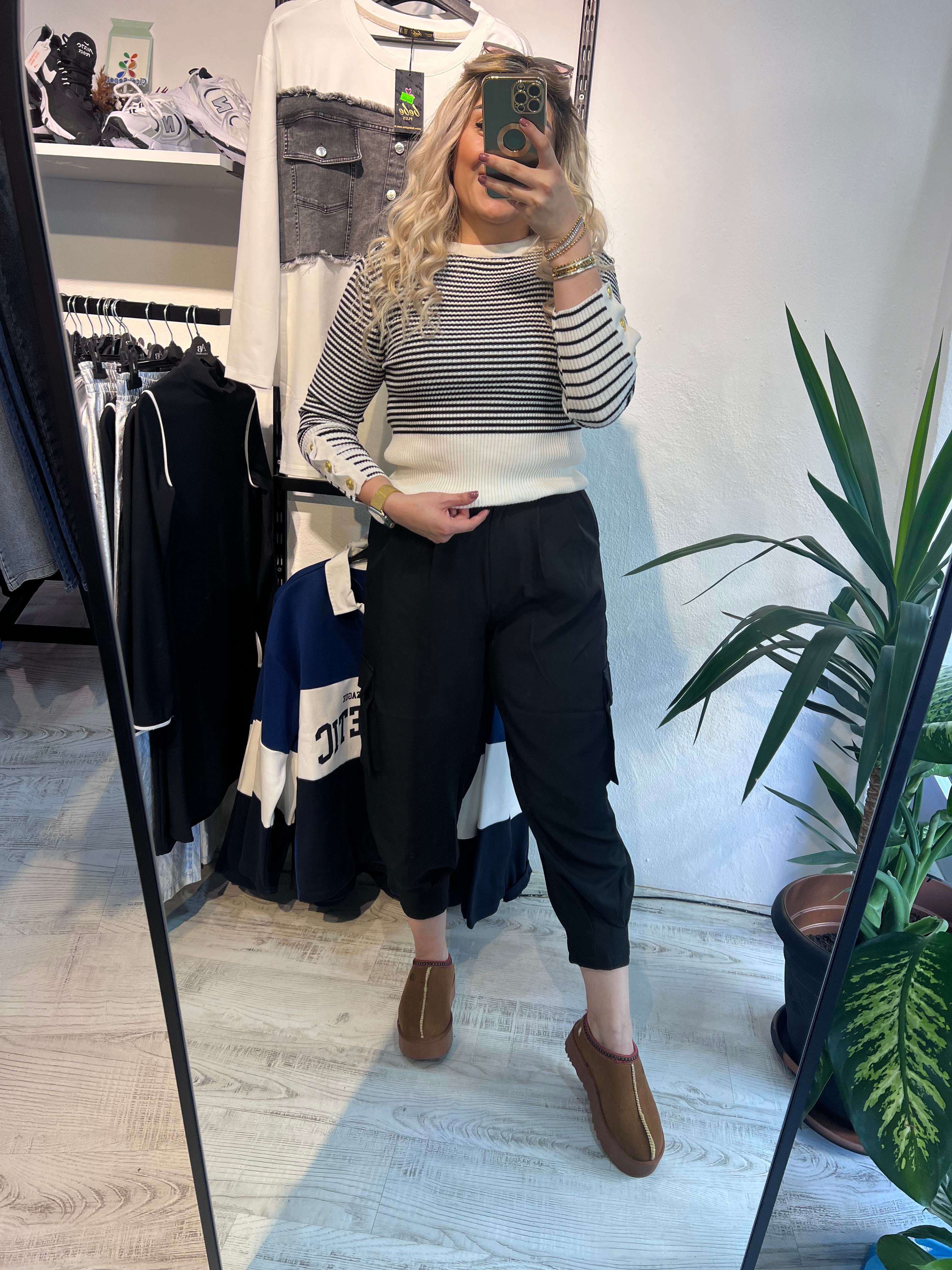 Kargo Cep Sİyah Pantolon