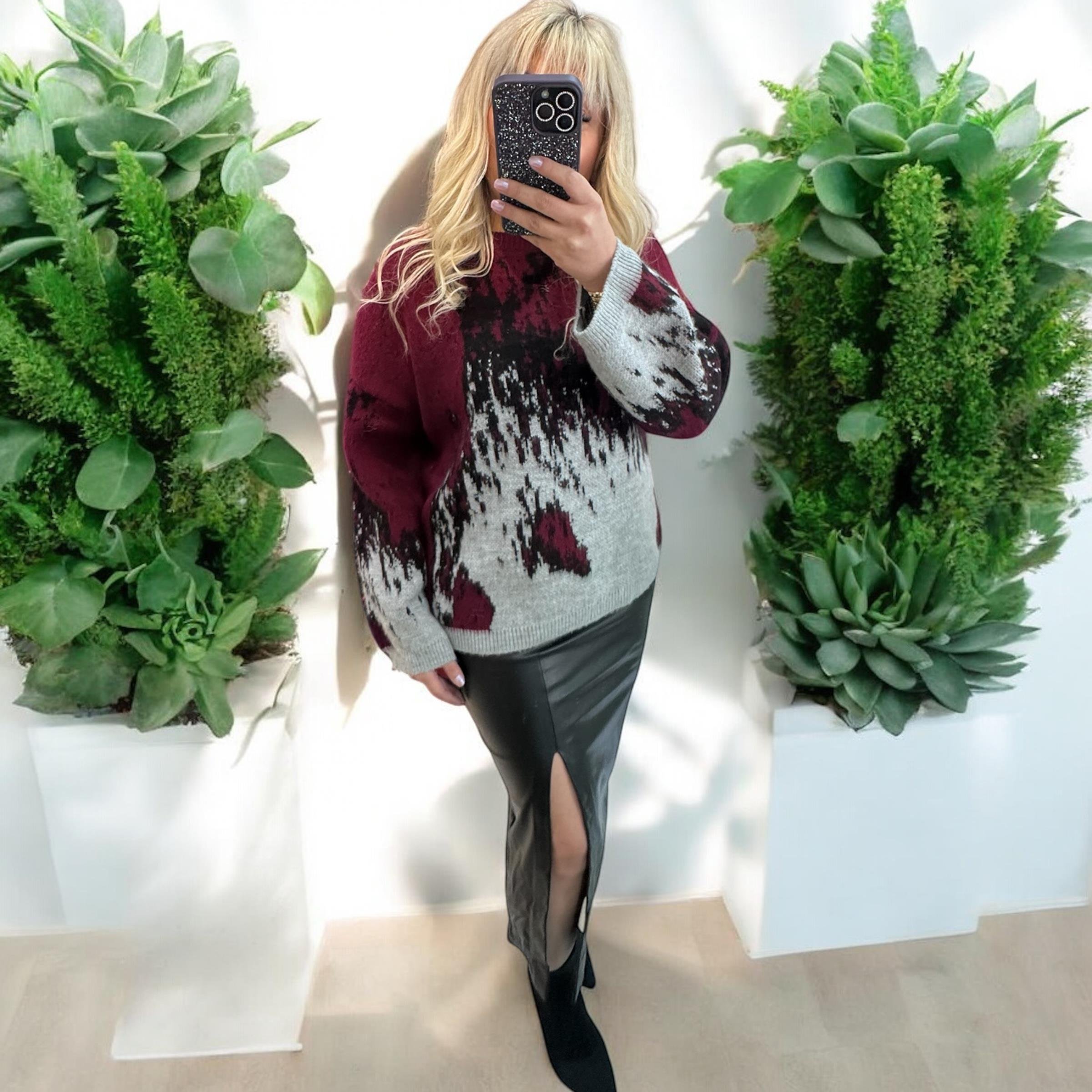 Lüx Kalite Marka Model Bordo Detaylı Premium Kazak