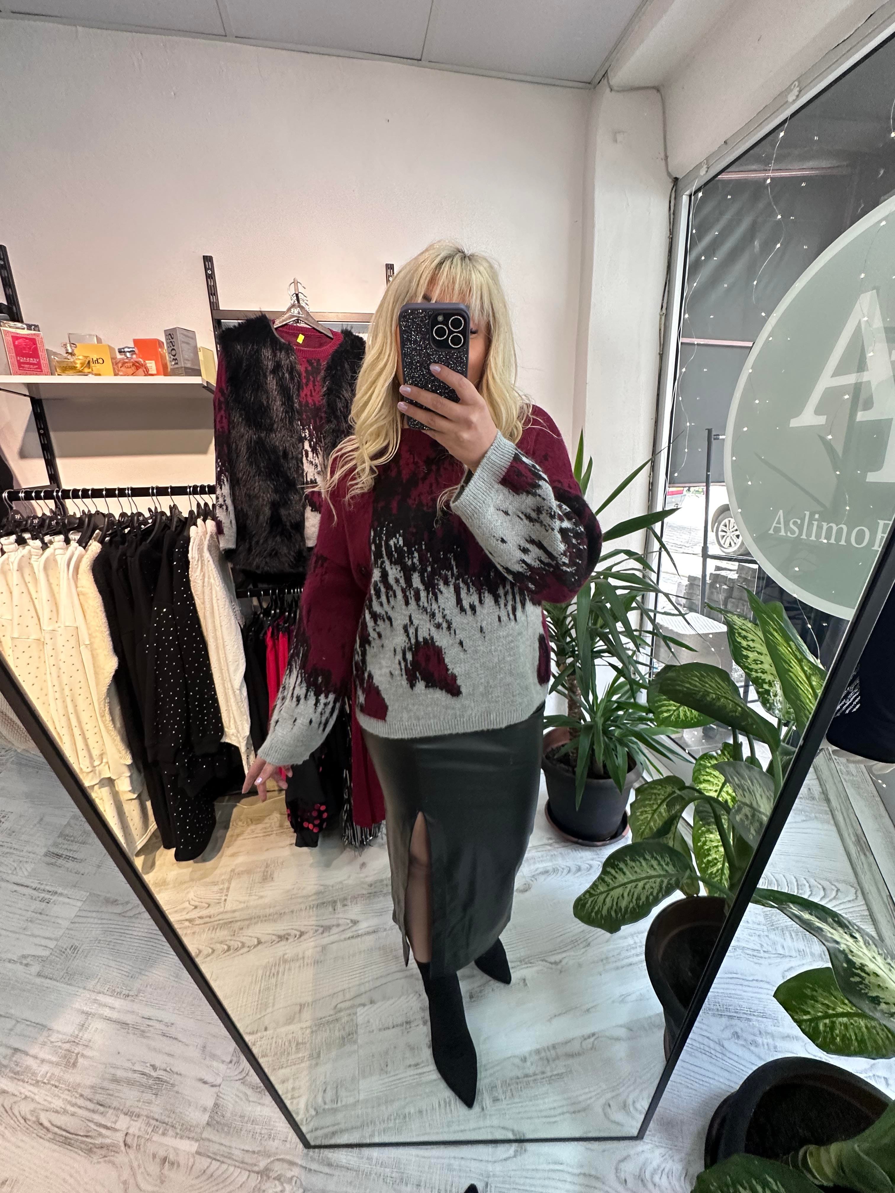 Lüx Kalite Marka Model Bordo Detaylı Premium Kazak