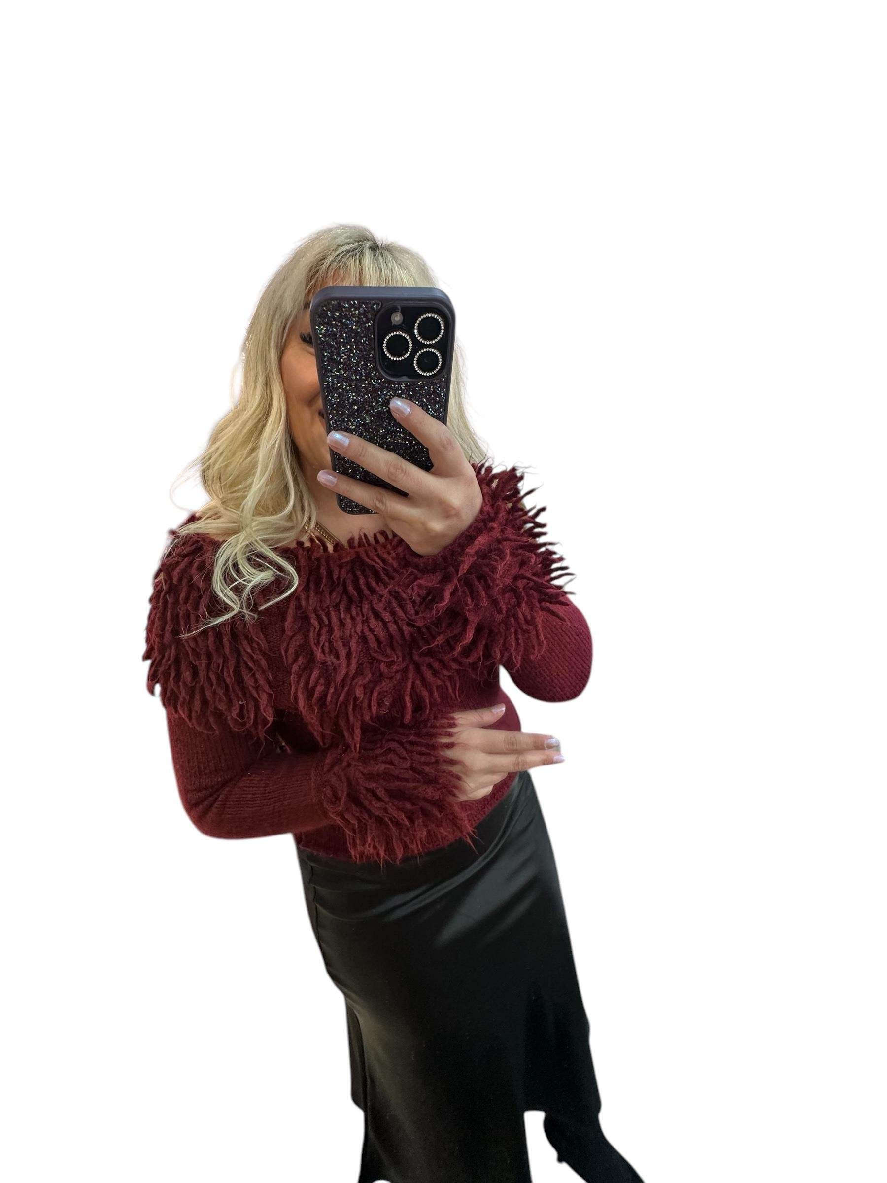 Madonna Yaka Püsküllü Triko Kazak