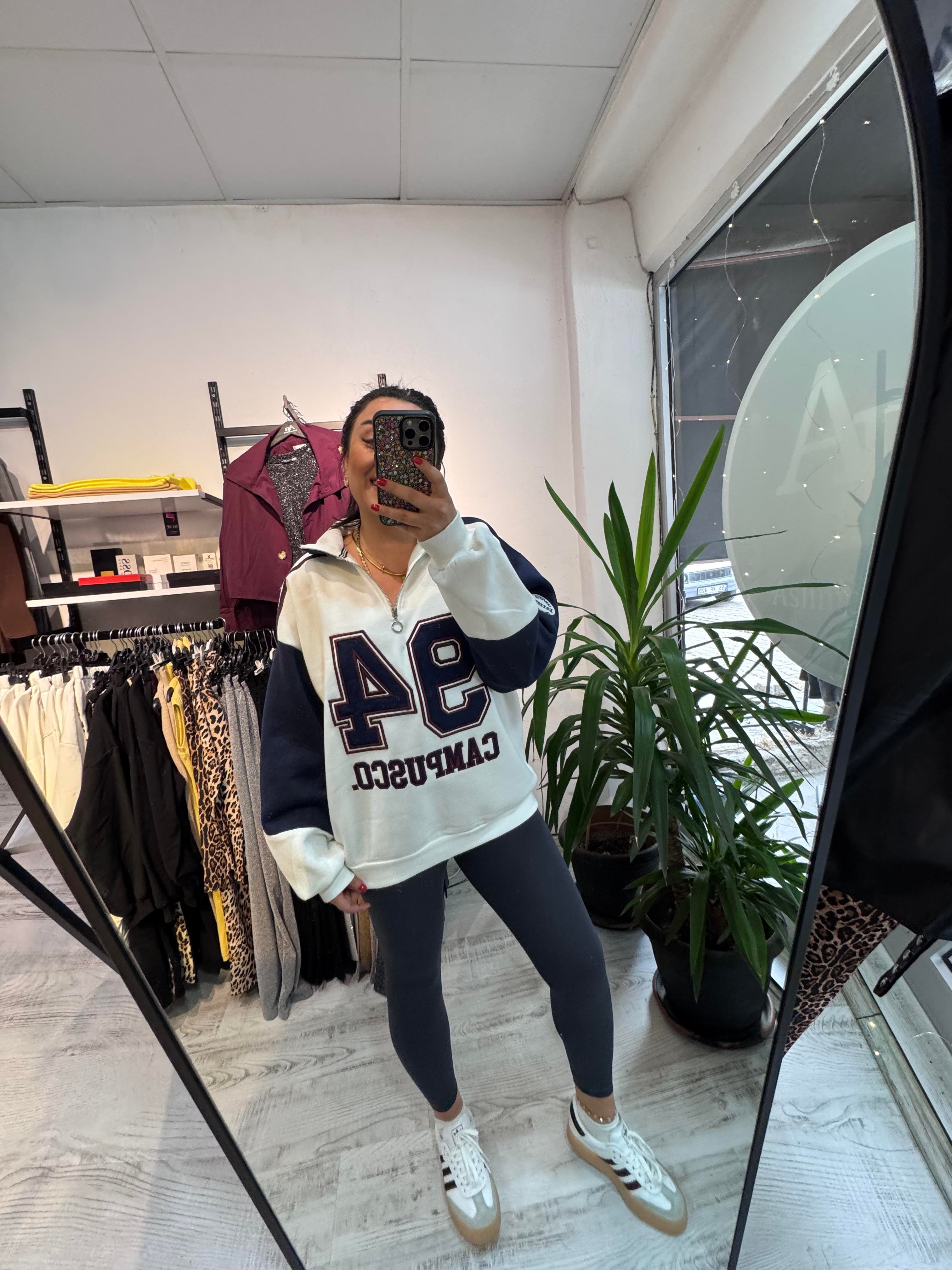 Marka Model Fermuar Detaylı Sweat