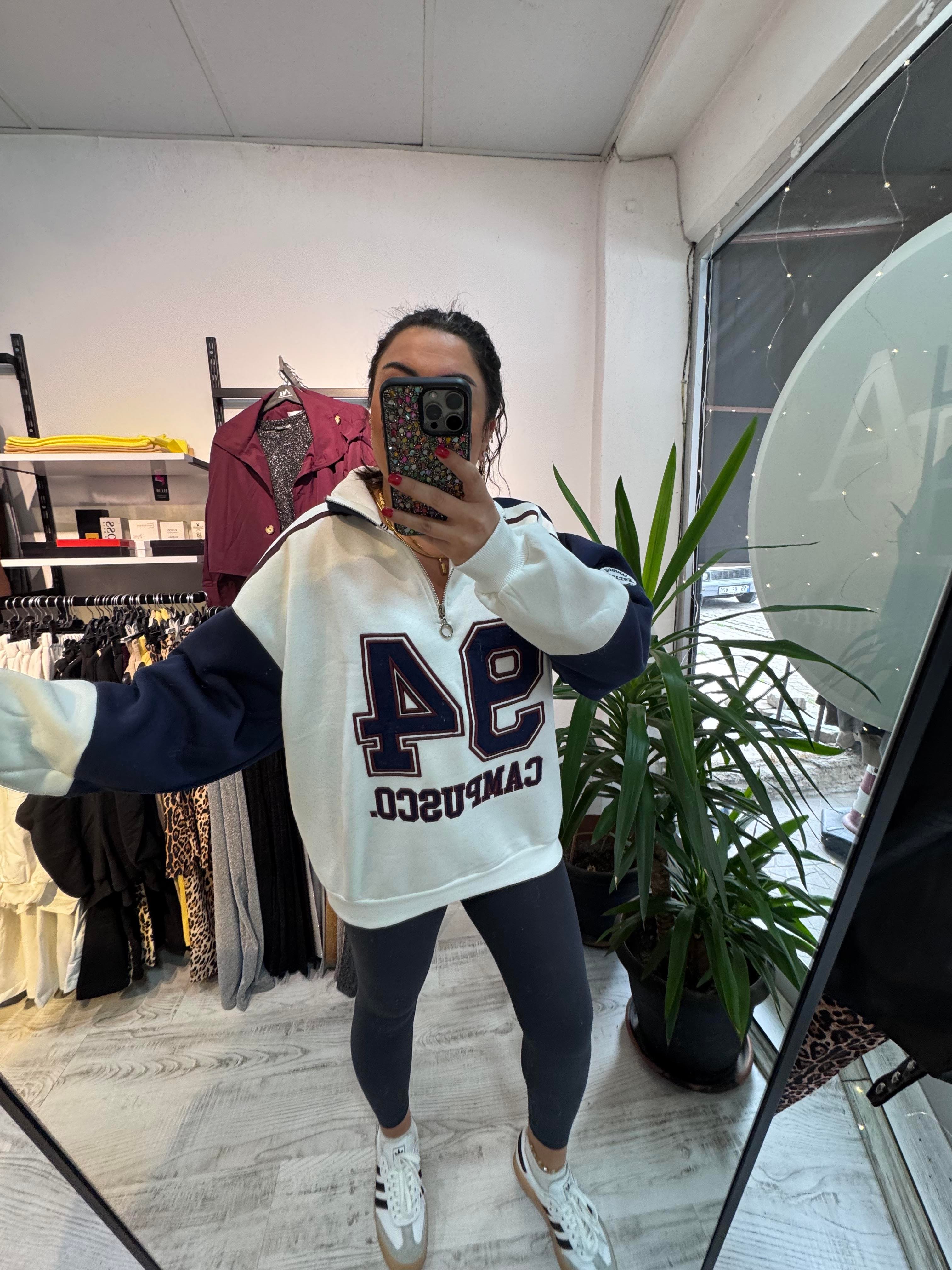 Marka Model Fermuar Detaylı Sweat