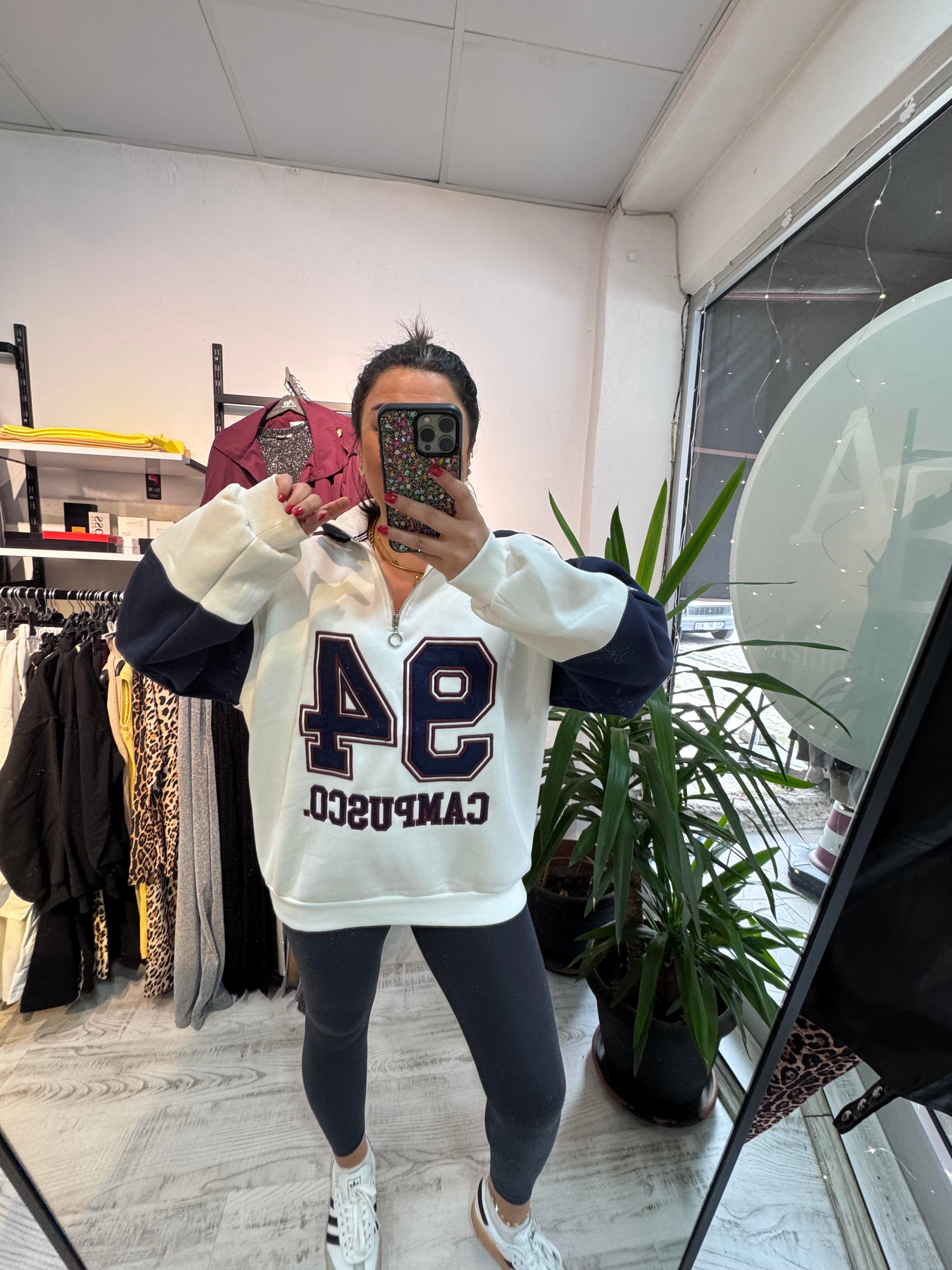 Marka Model Fermuar Detaylı Sweat