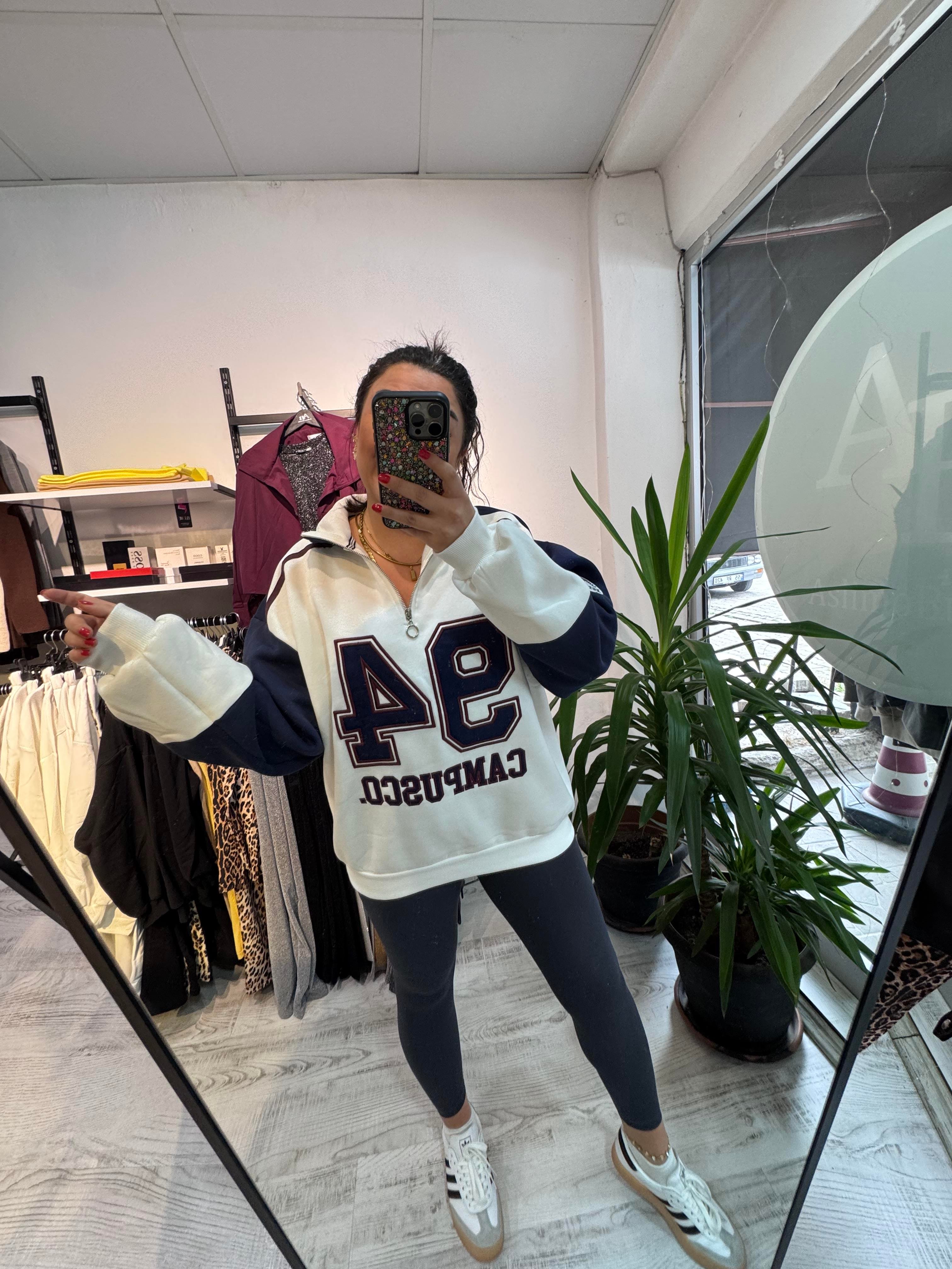 Marka Model Fermuar Detaylı Sweat