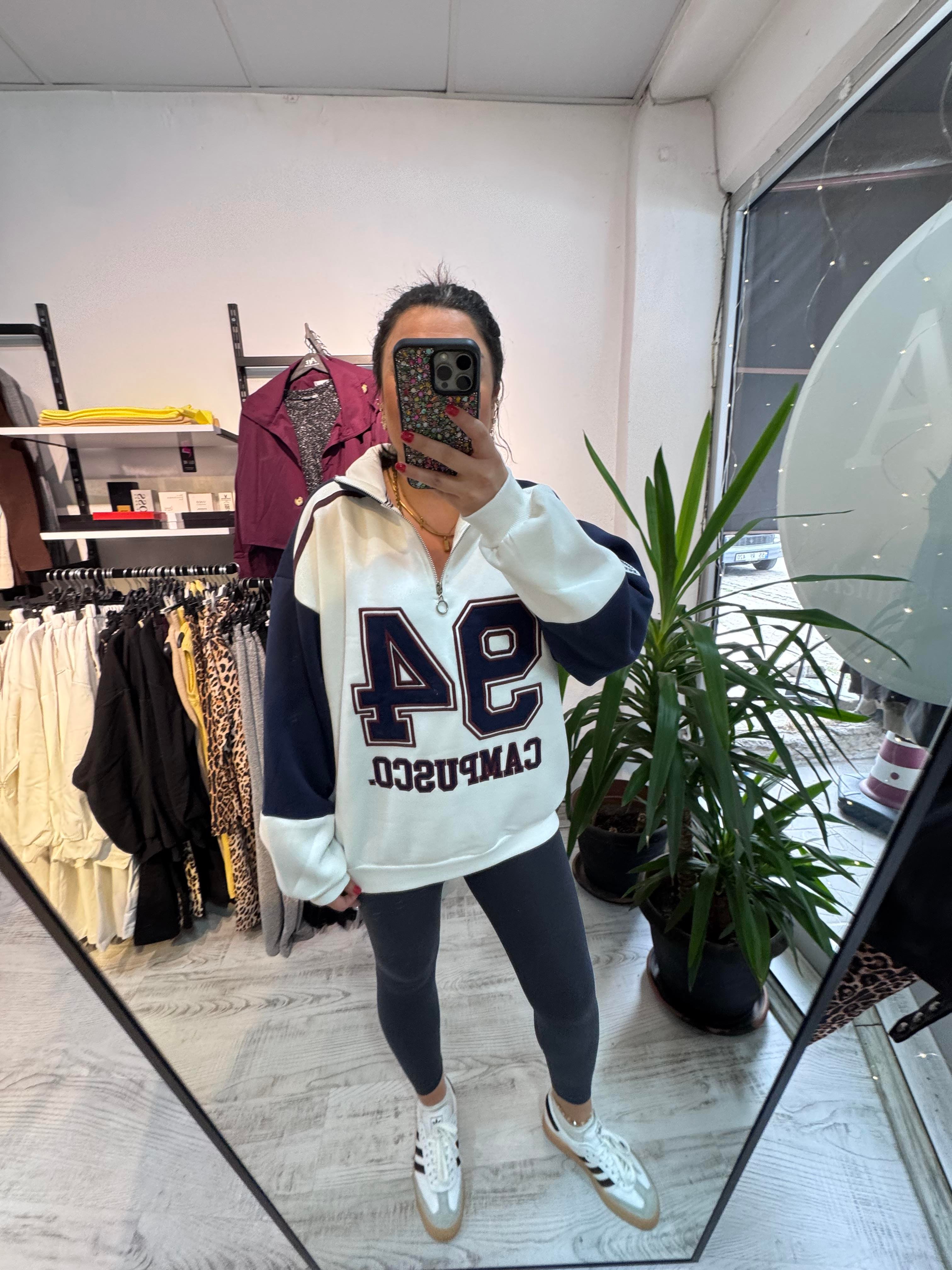 Marka Model Fermuar Detaylı Sweat