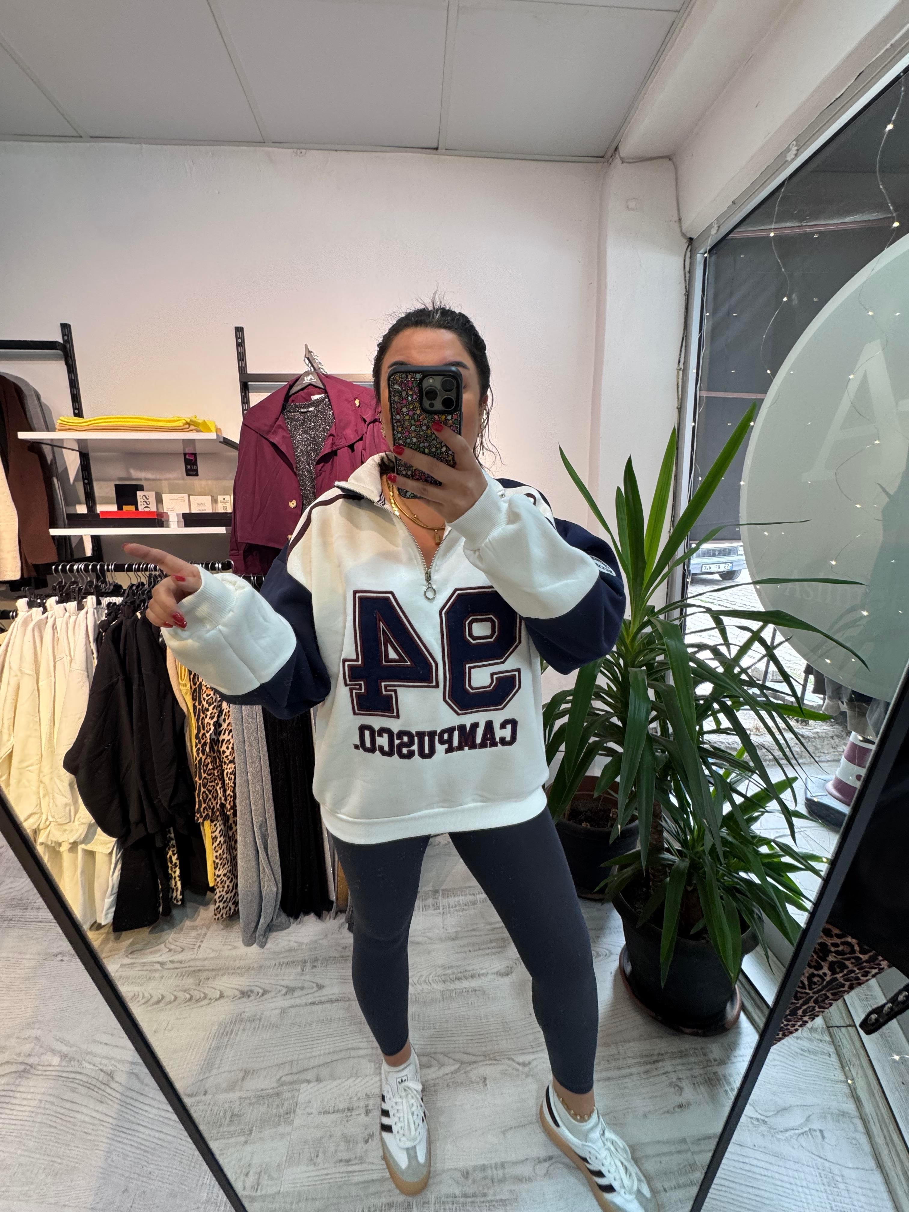 Marka Model Fermuar Detaylı Sweat