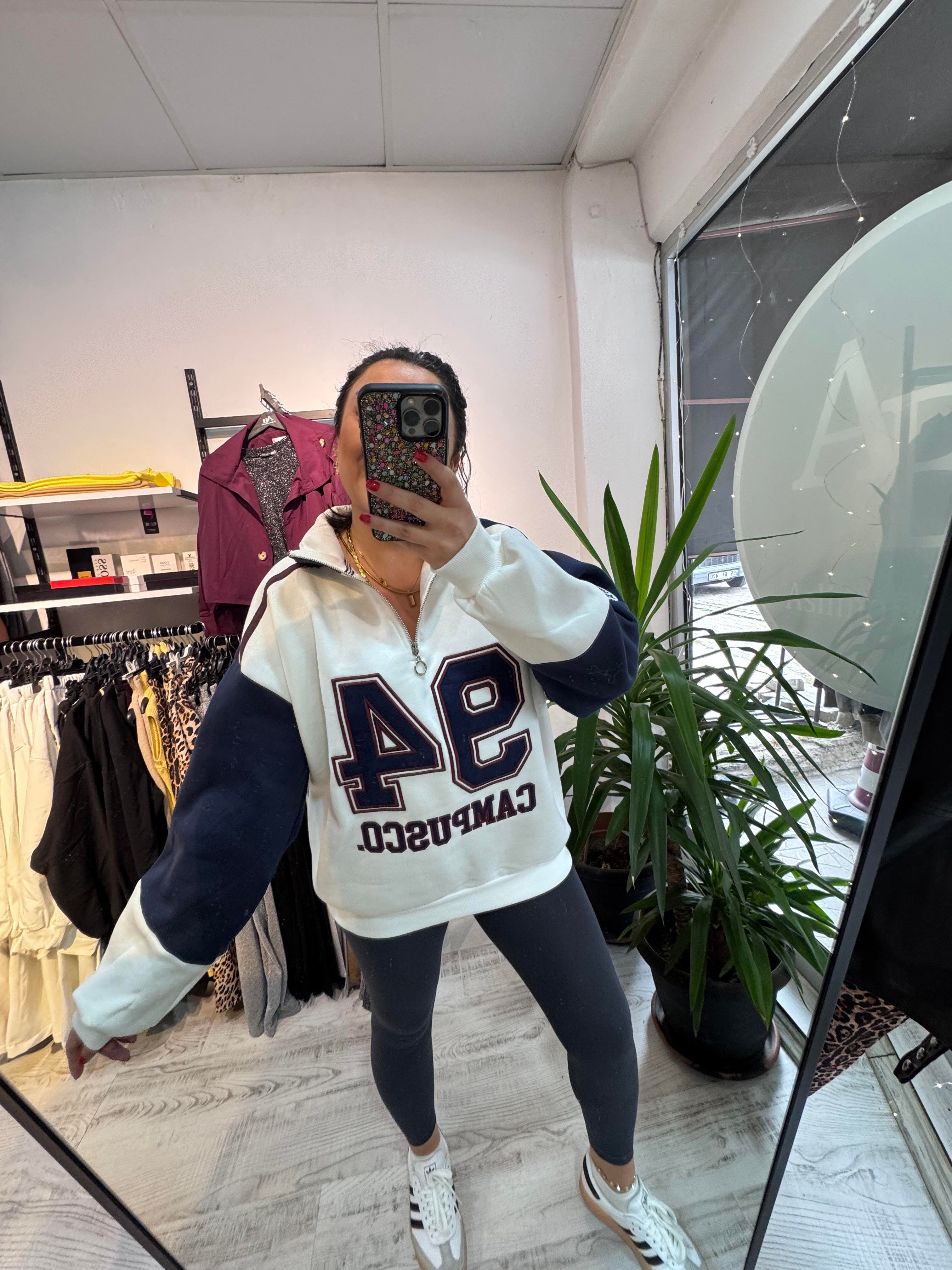 Marka Model Fermuar Detaylı Sweat