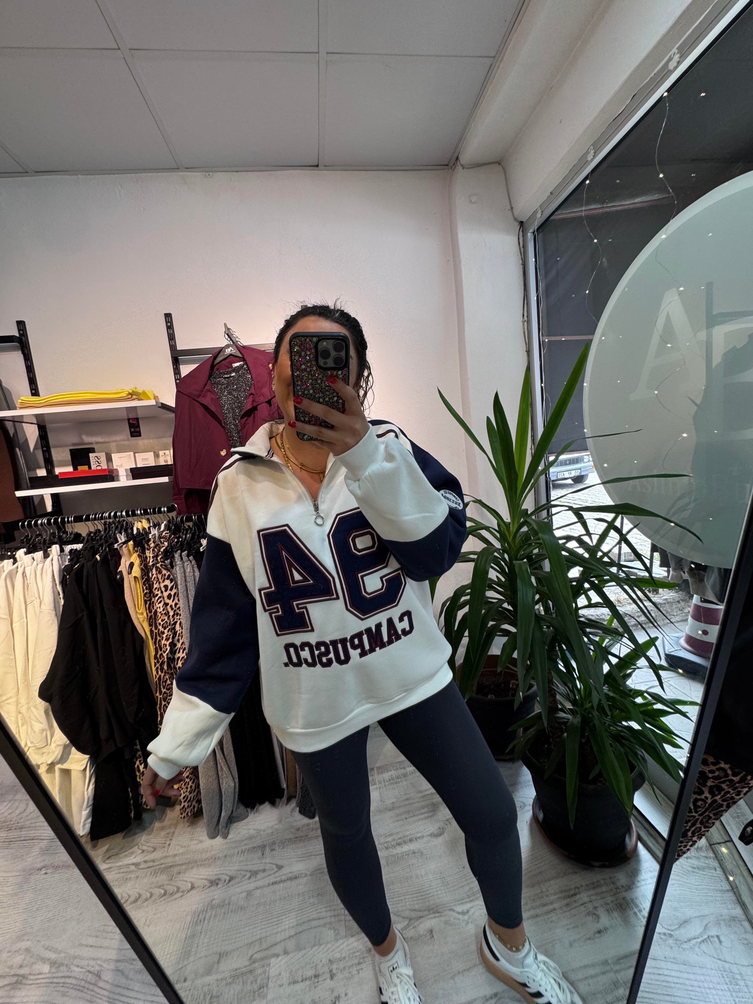 Marka Model Fermuar Detaylı Sweat