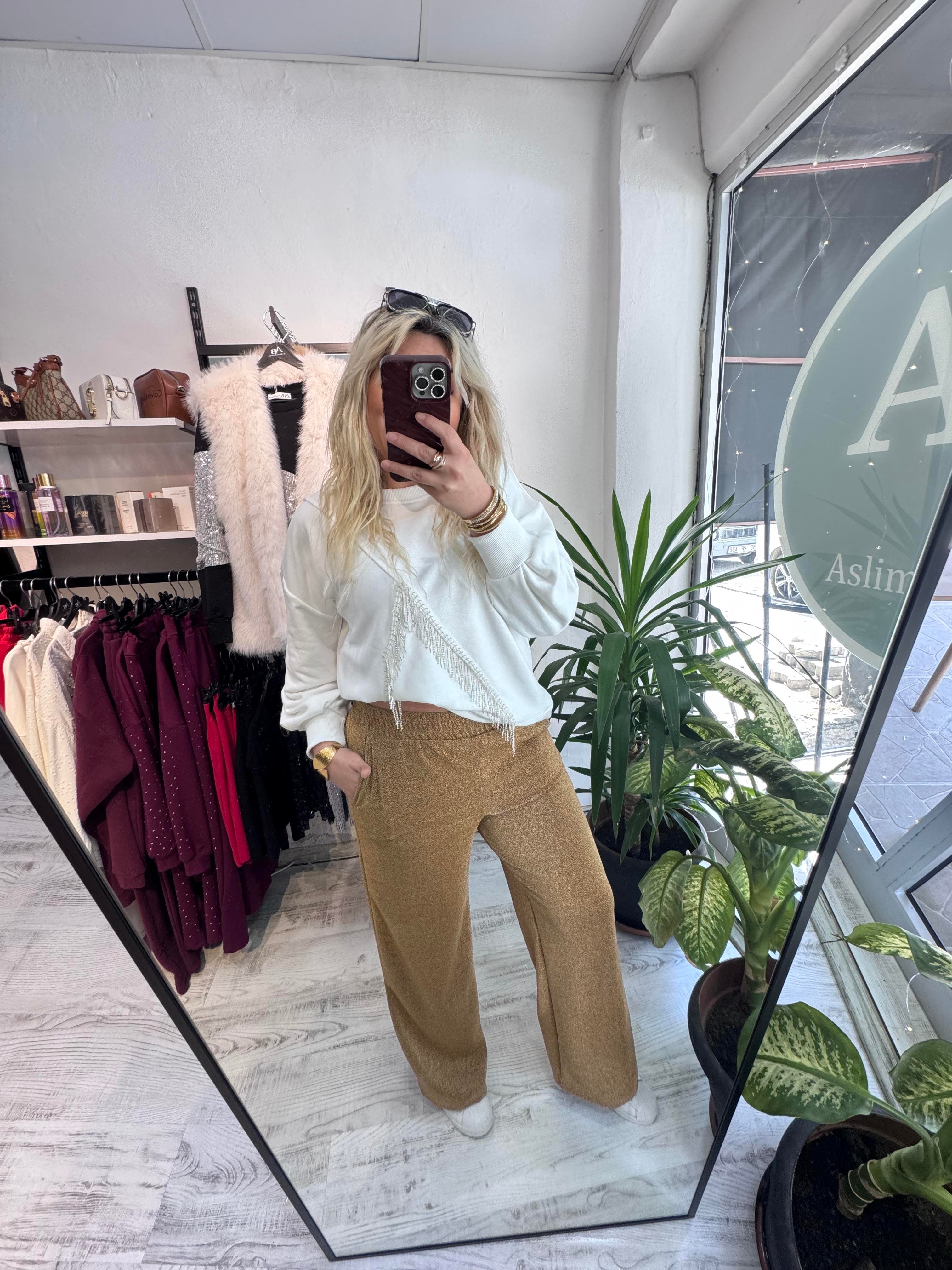 Marka Model Gold Simli Pantolon