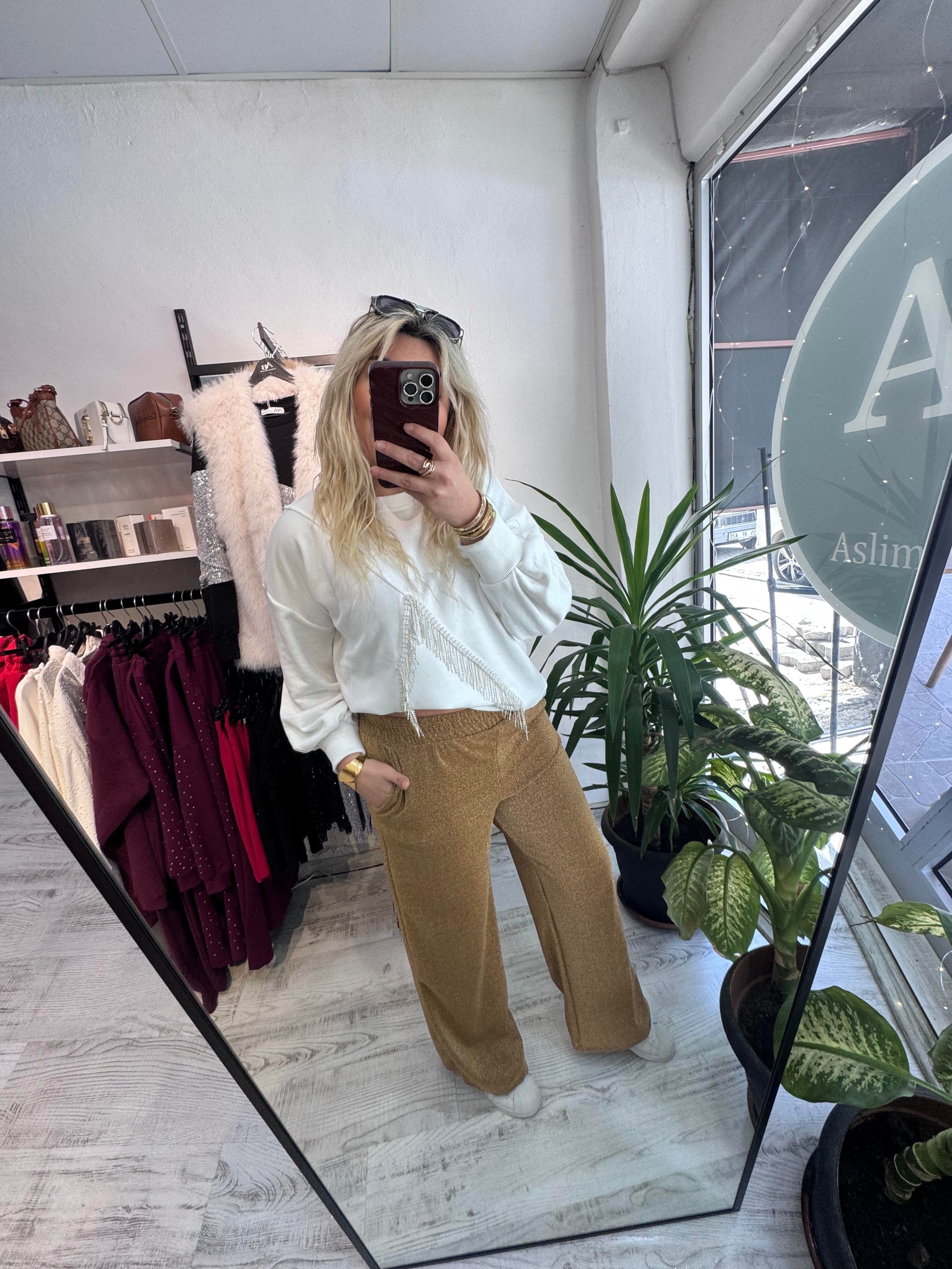 Marka Model Gold Simli Pantolon