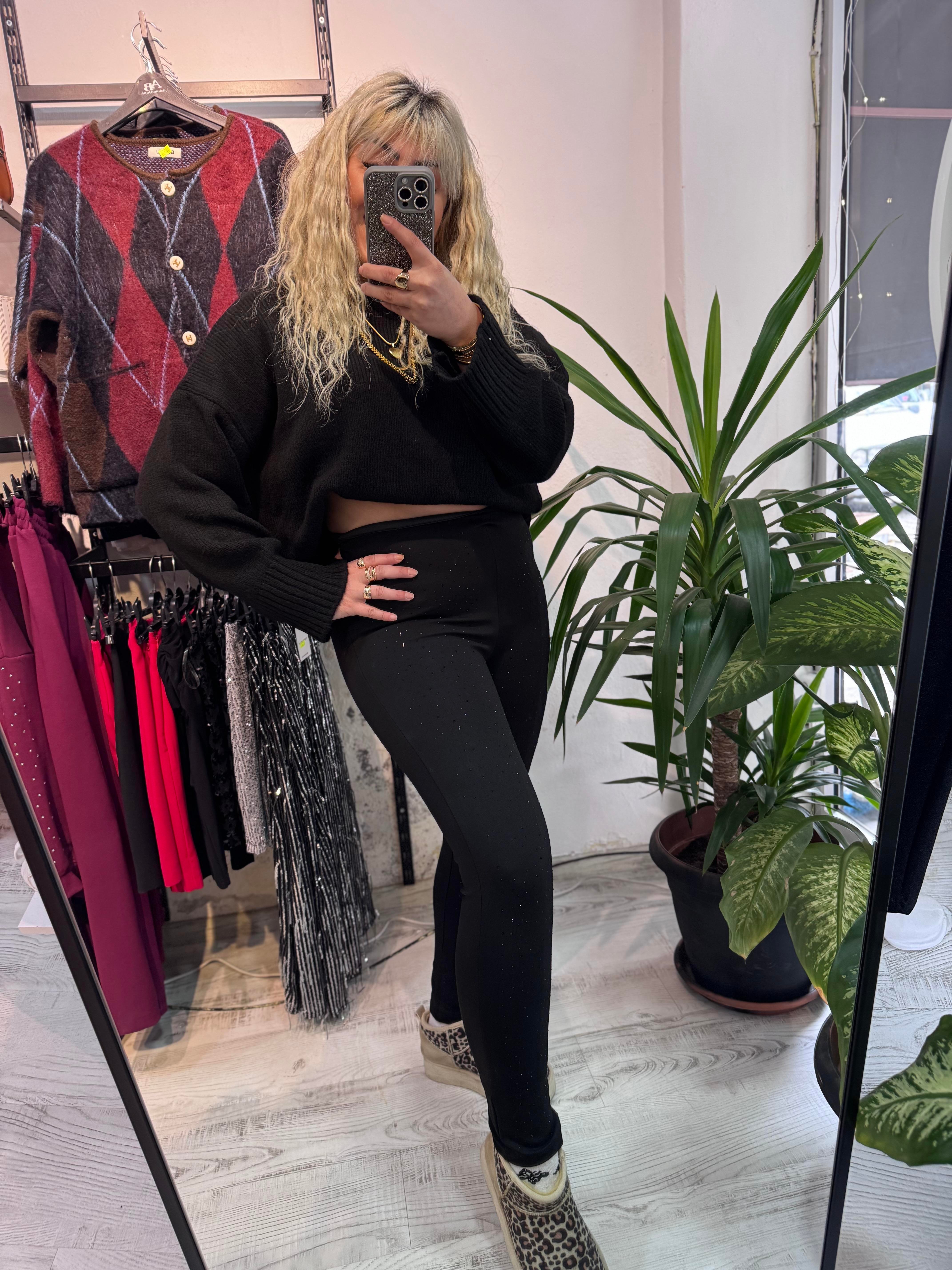 Marka Model Taşlı Çelik Tayt Pantolon