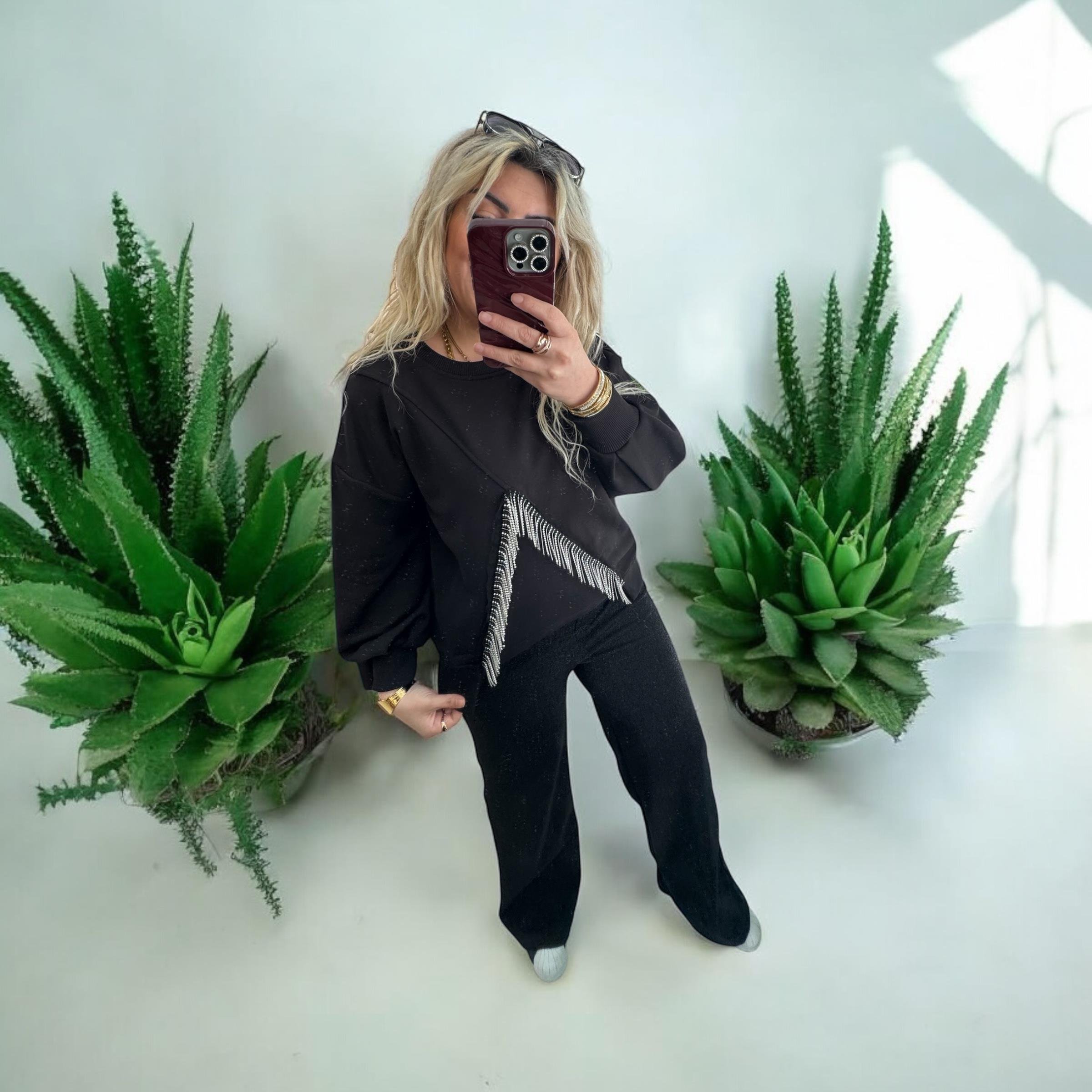 Marka Model V Taş Siyah Sweat 