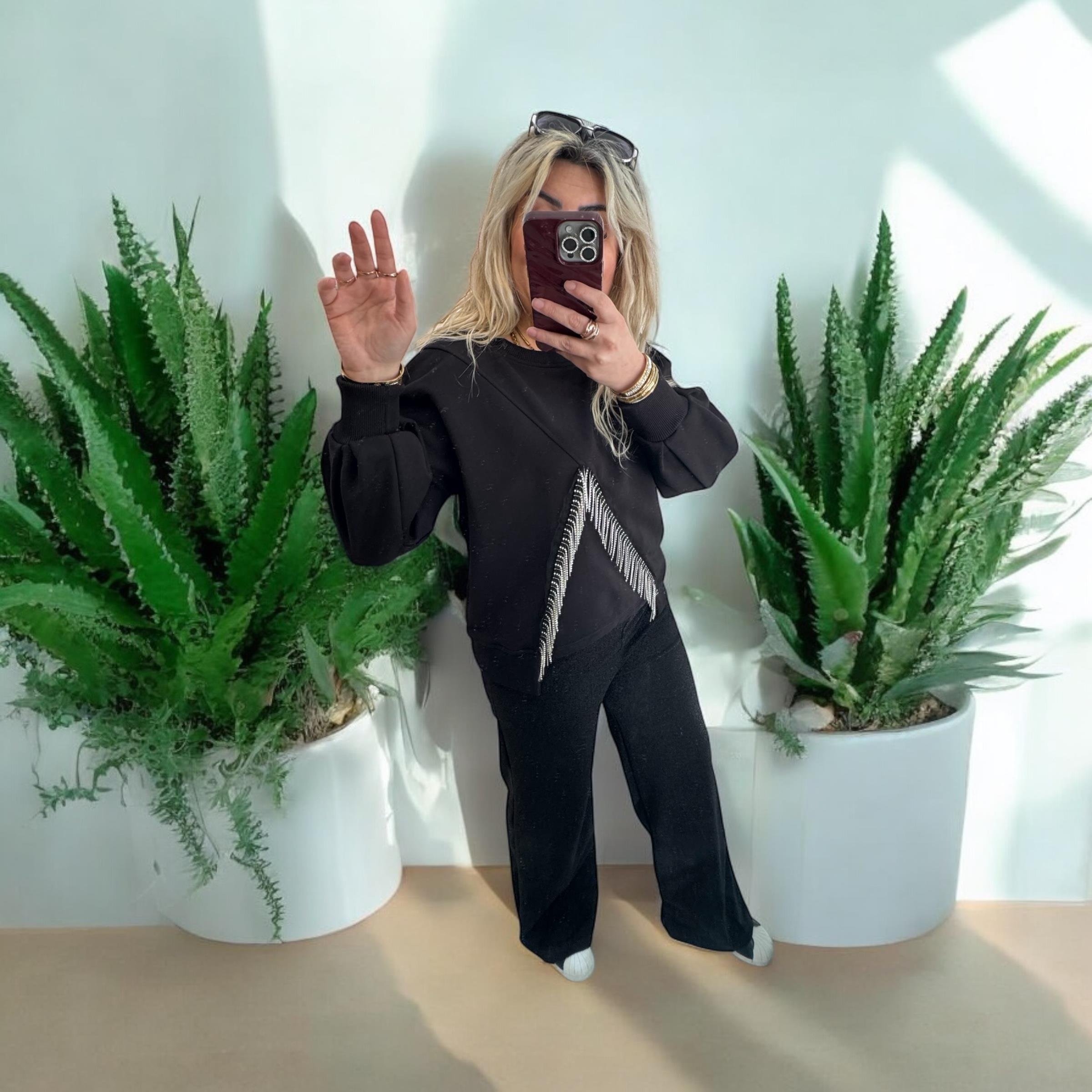 Marka Model V Taş Siyah Sweat 