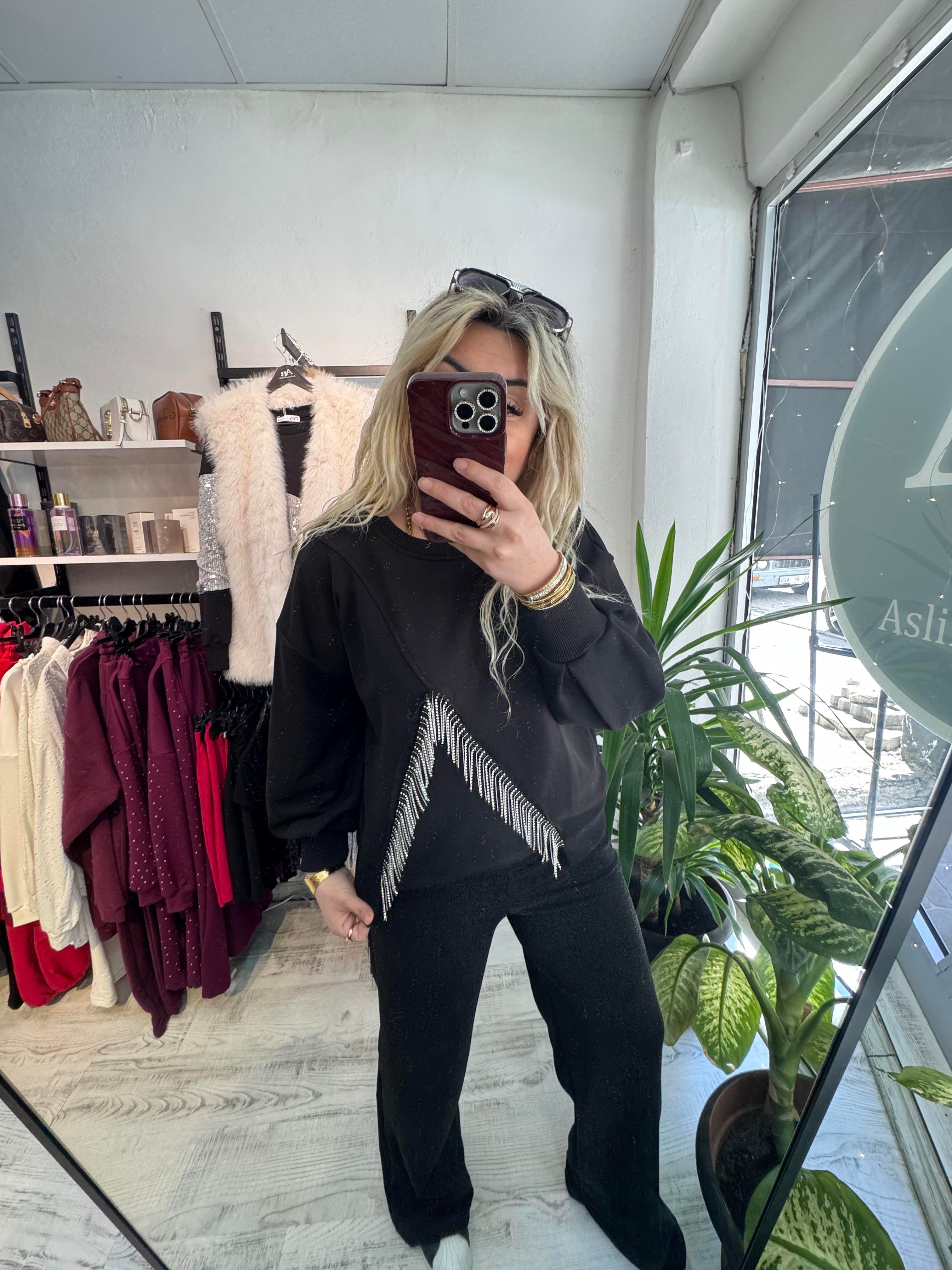 Marka Model V Taş Siyah Sweat 