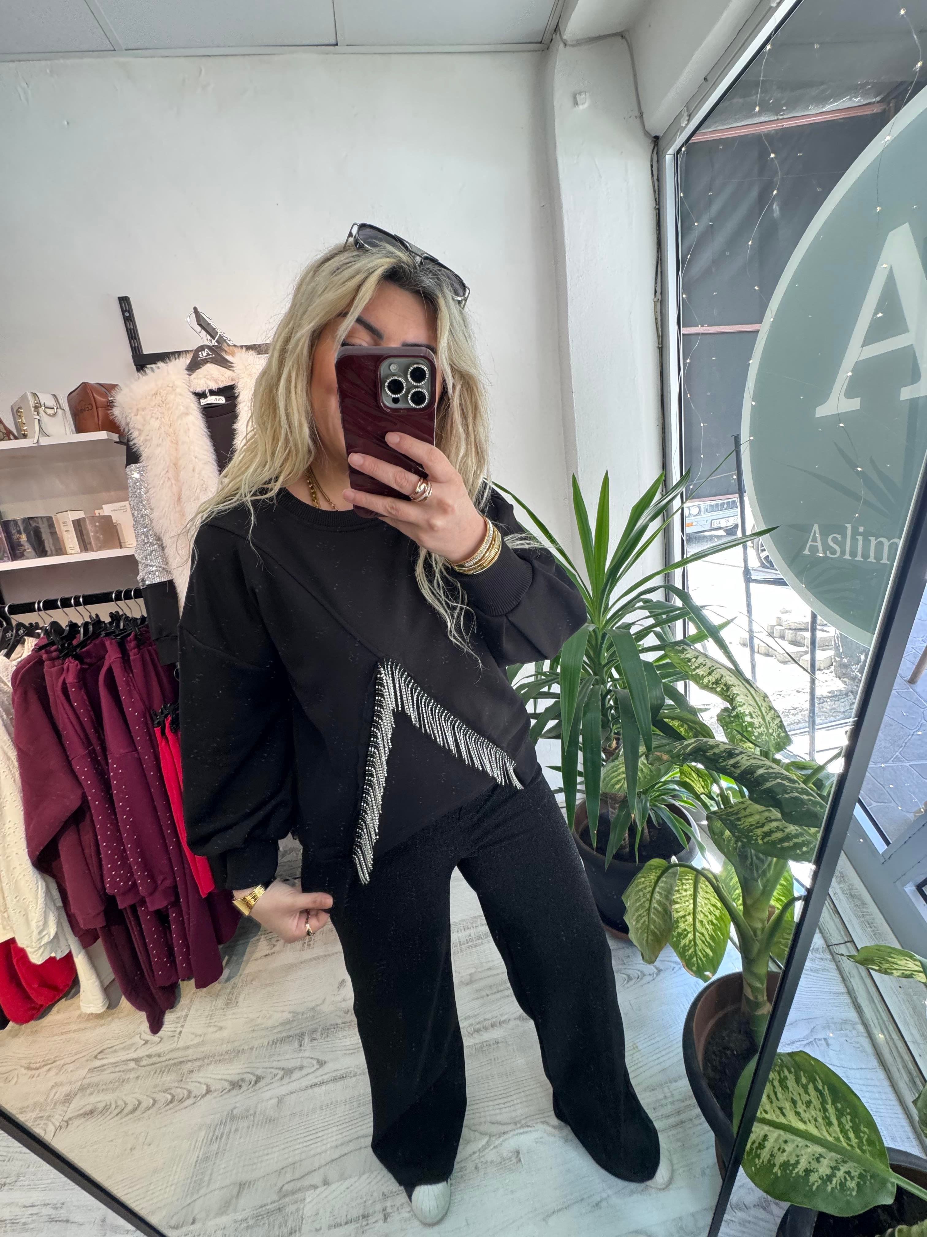 Marka Model V Taş Siyah Sweat 