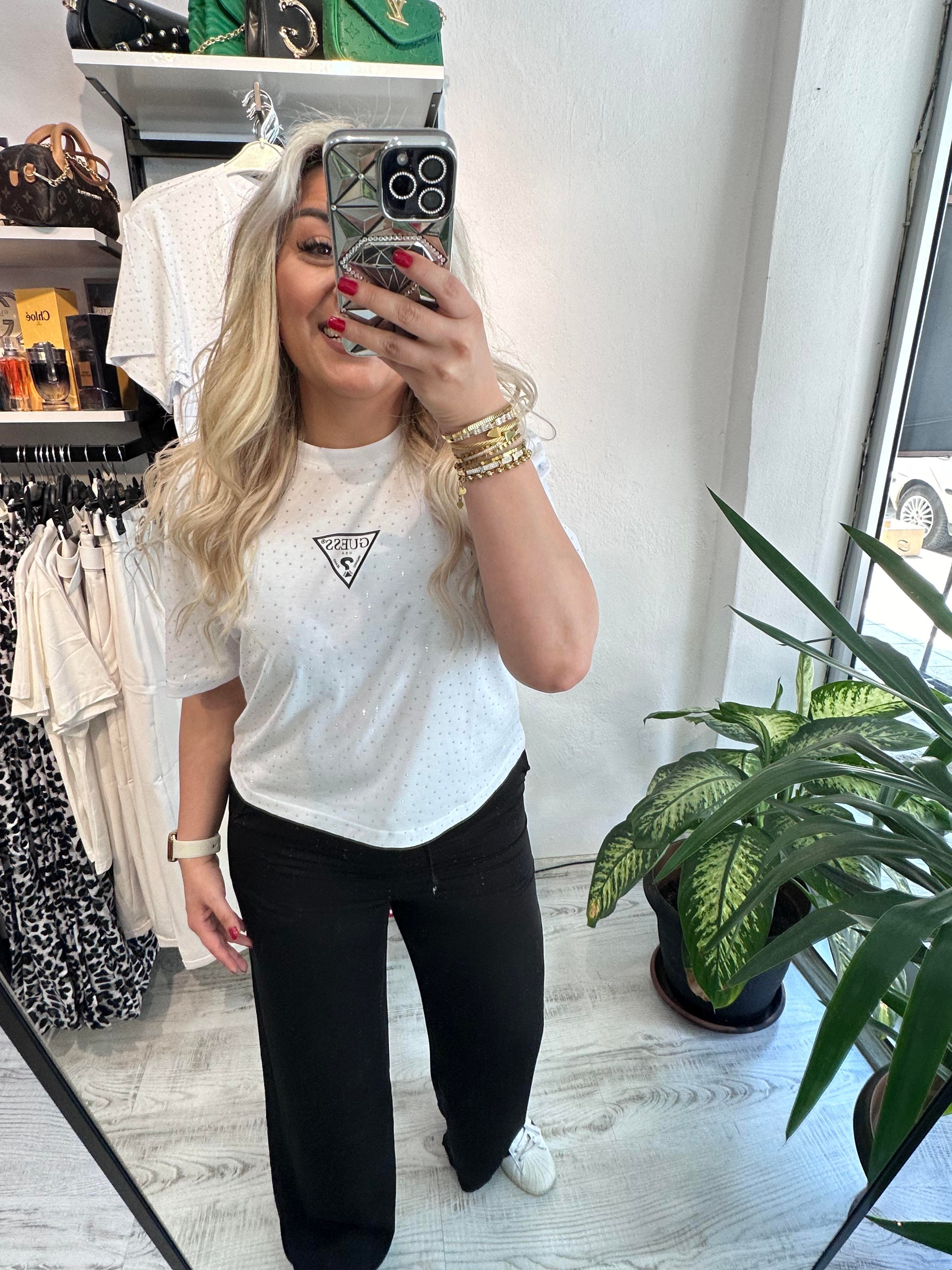 Mrk Model Beyaz Taşlı Tshirt