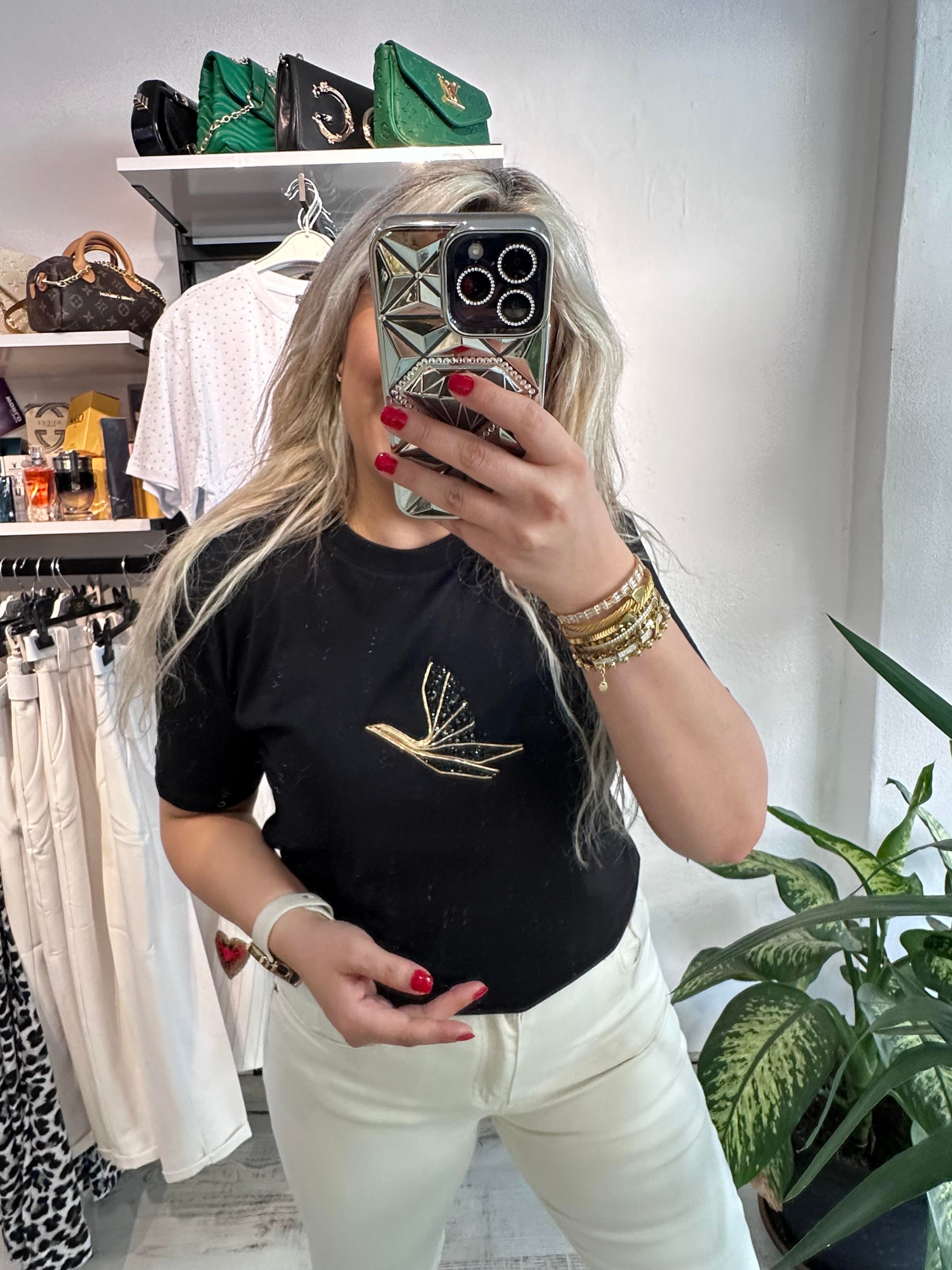 Mrk Model Taş İşlemeli Siyah Tshirt