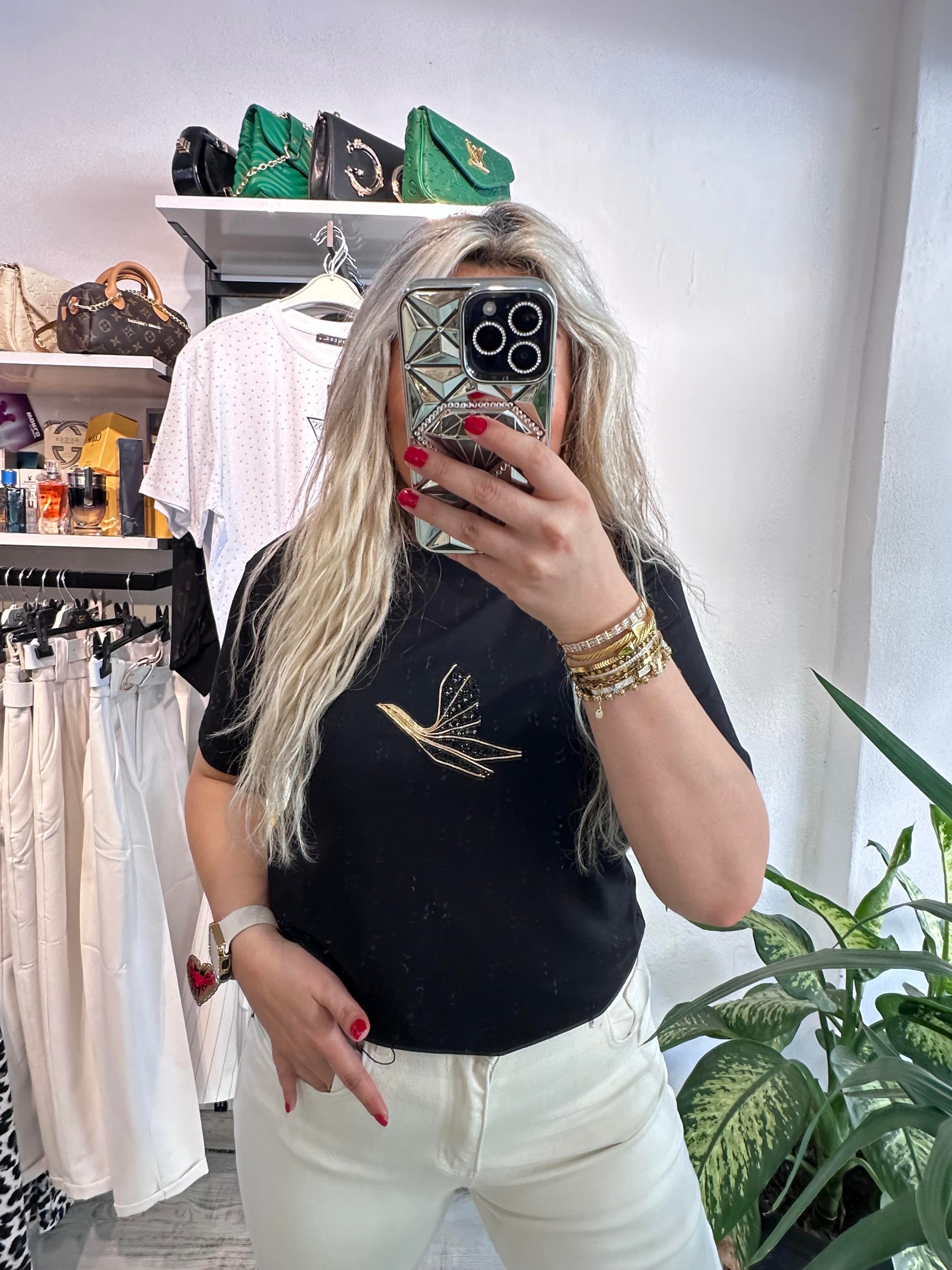 Mrk Model Taş İşlemeli Siyah Tshirt