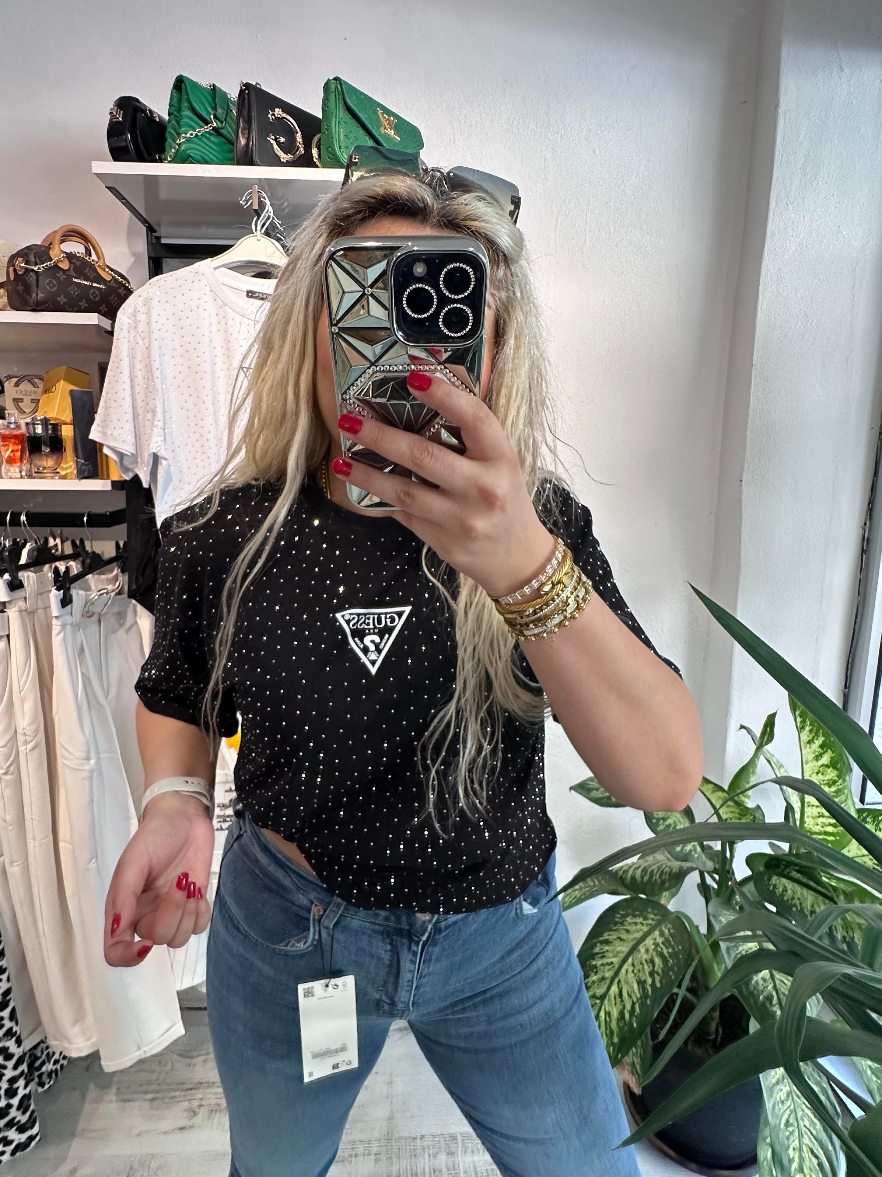 Mrk Model Taşlı Siyah Tshirt