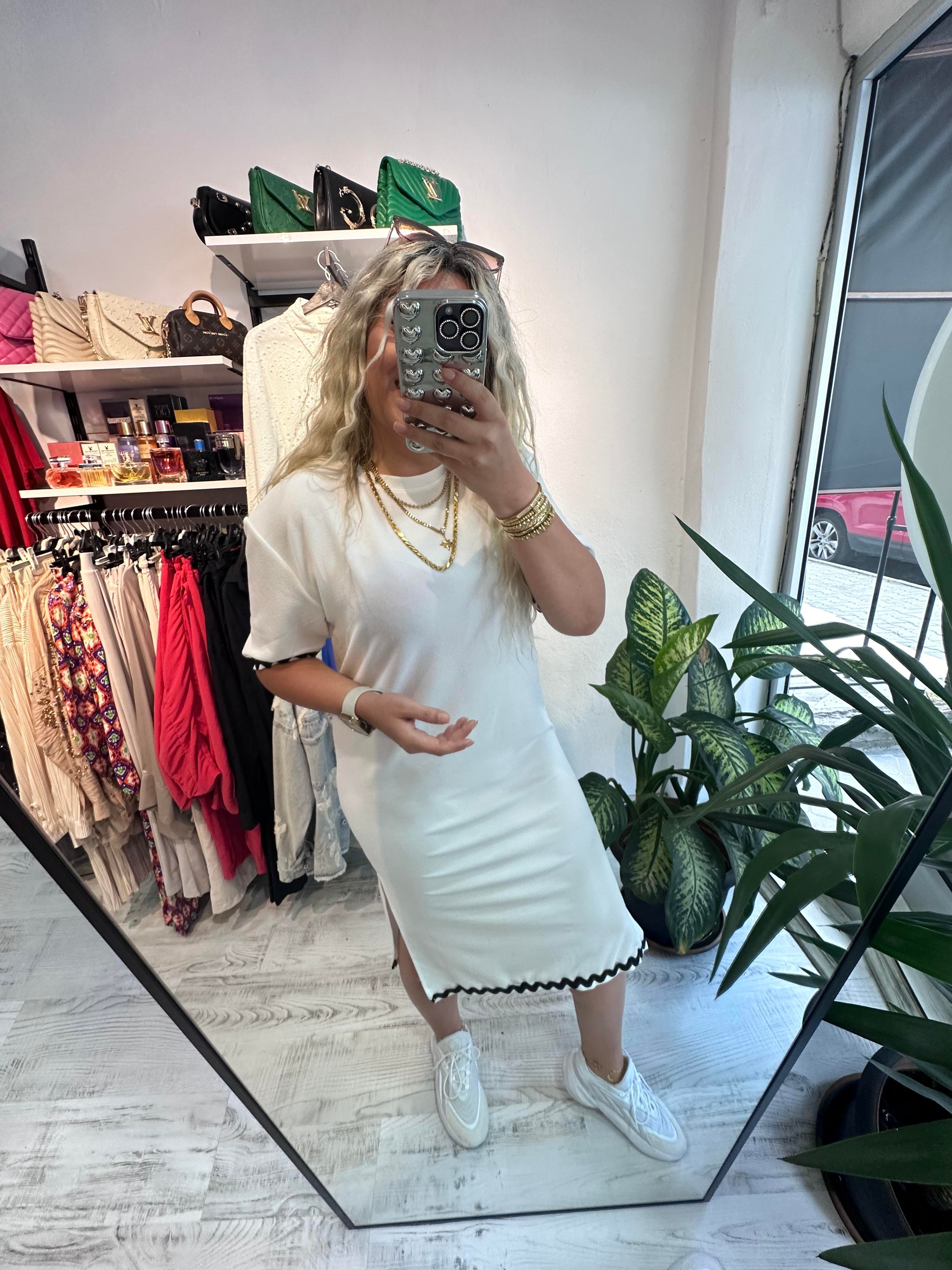 Orijinal Marka Biyeli Beyaz  Elbise