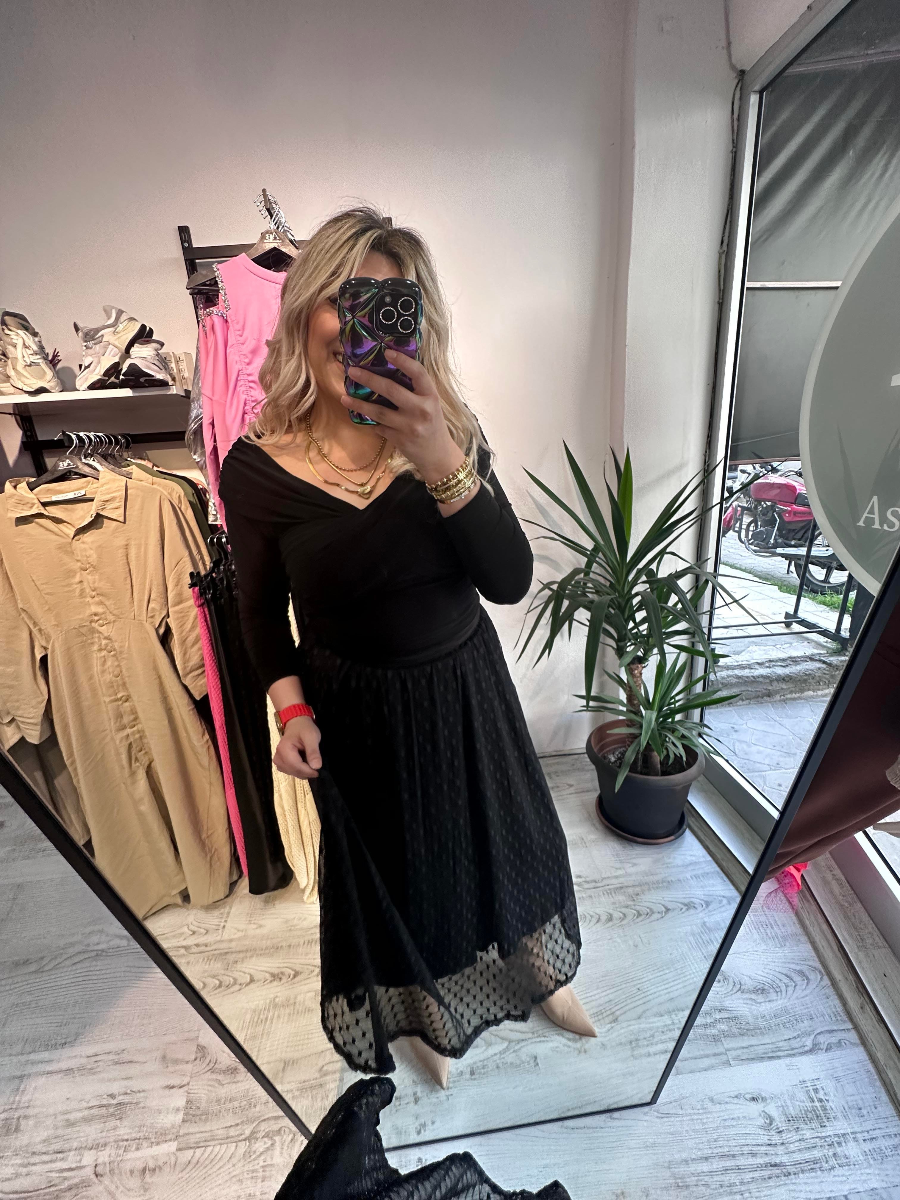 Orijinal Mrk İçi Astarlı Dantel Siyah  Etek