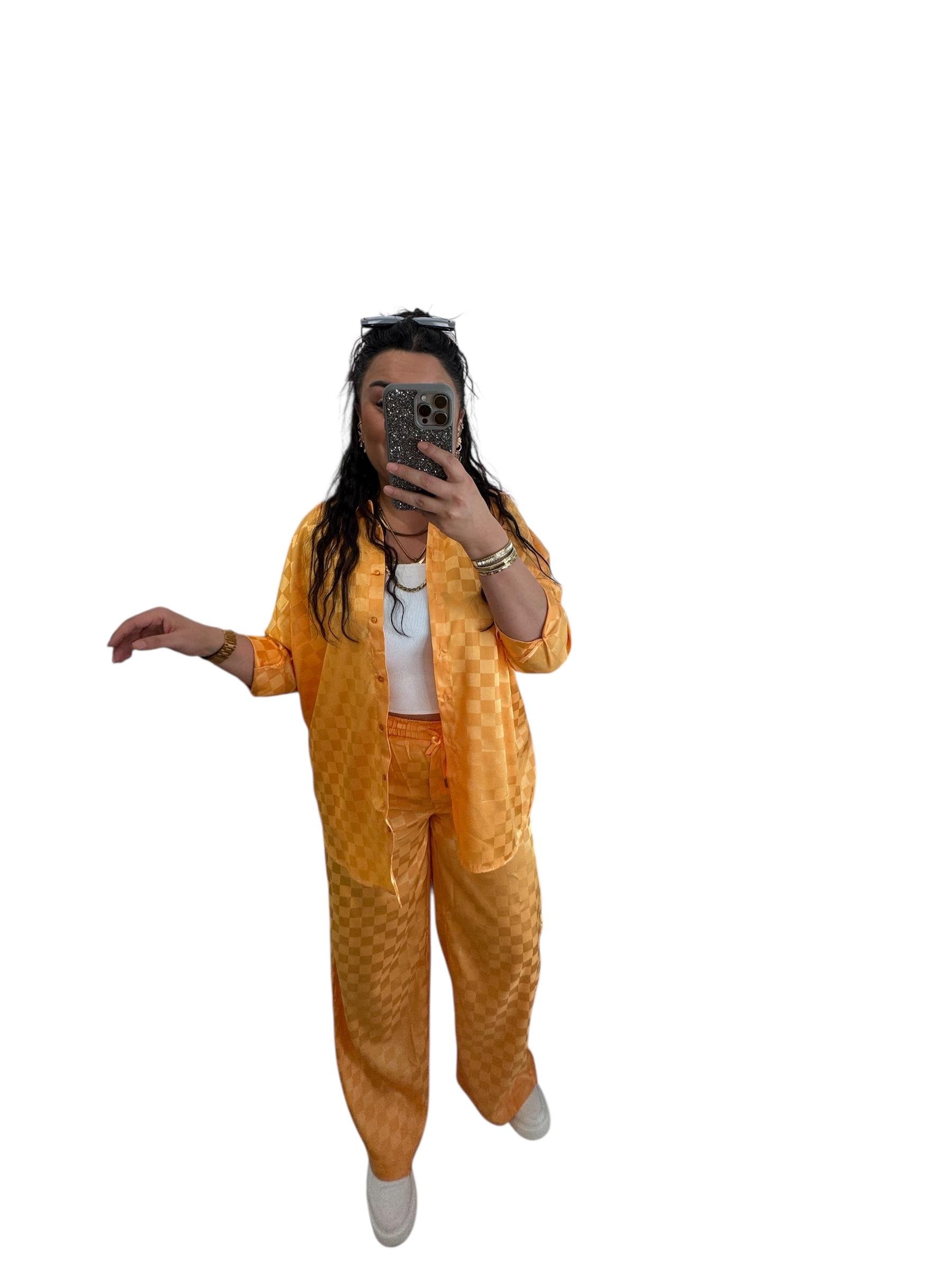 Pamuk Saten Jakarlı Orange Takım