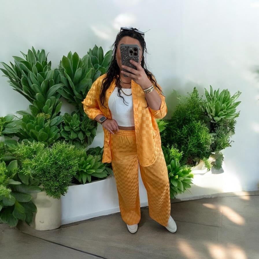 Pamuk Saten Jakarlı Orange Takım