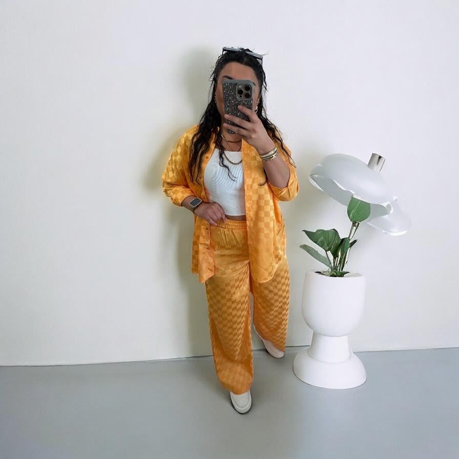 Pamuk Saten Jakarlı Orange Takım