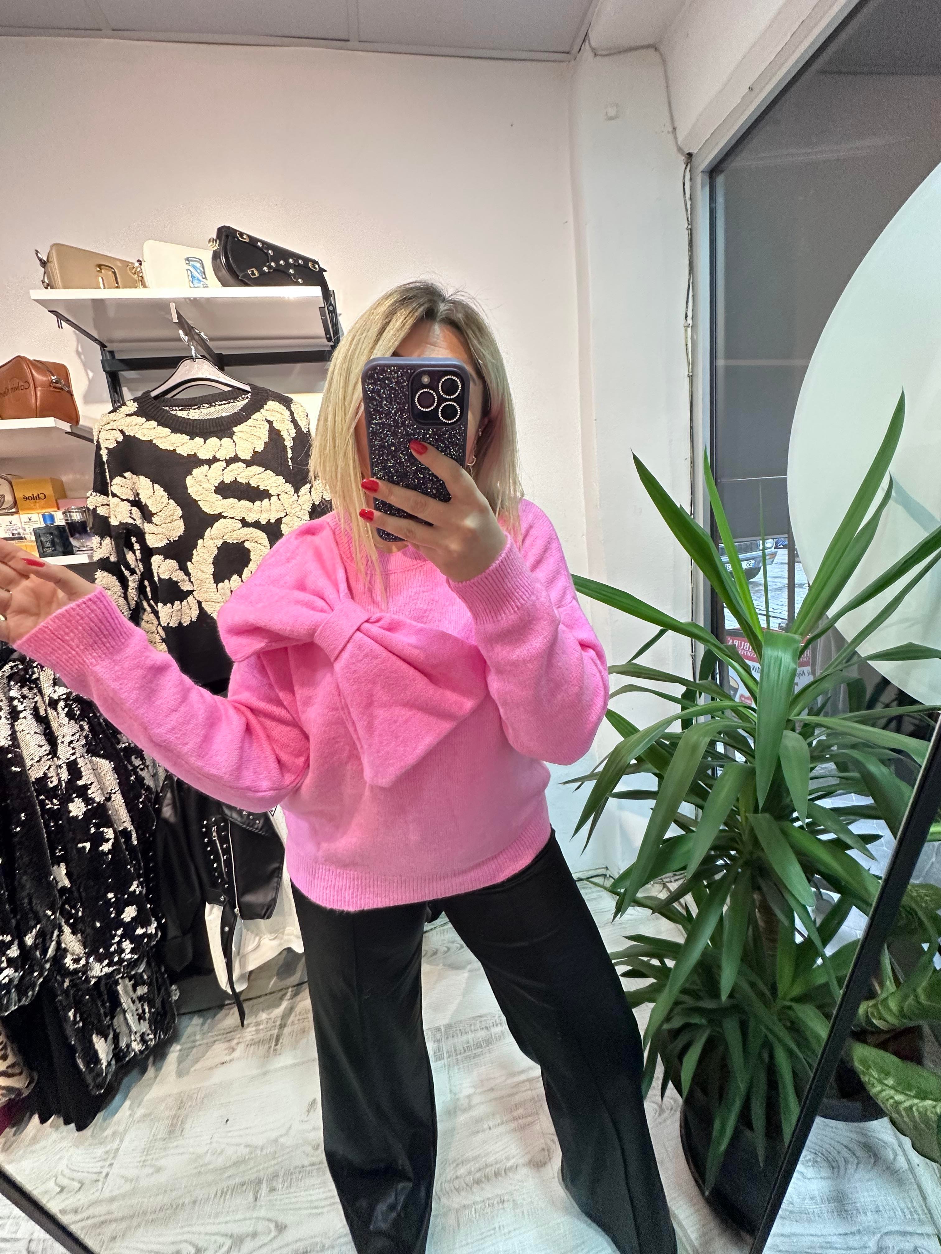 Pembe Fiyonk Detaylı Kazak