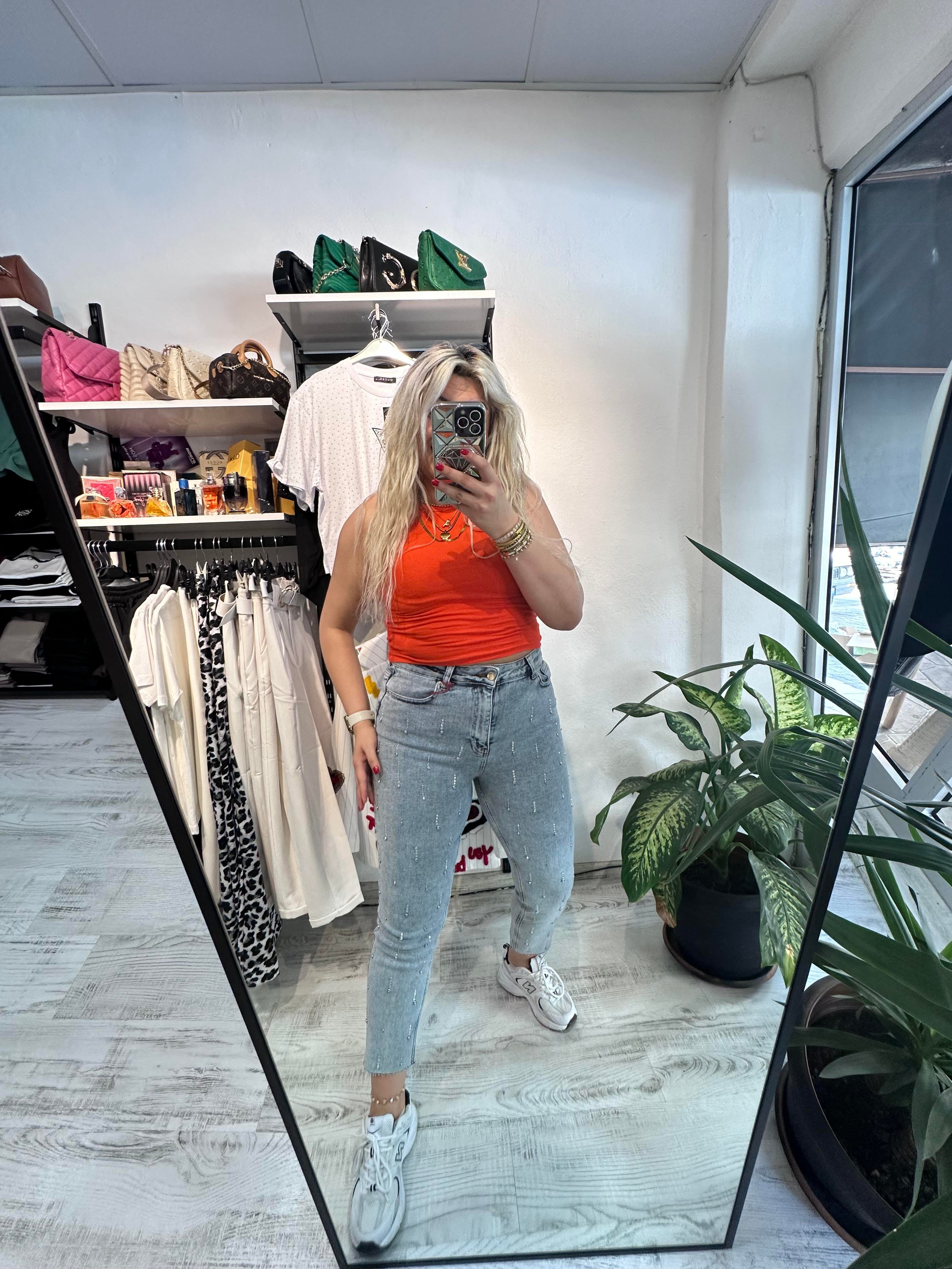 Premium Kalite Taşlı Jean