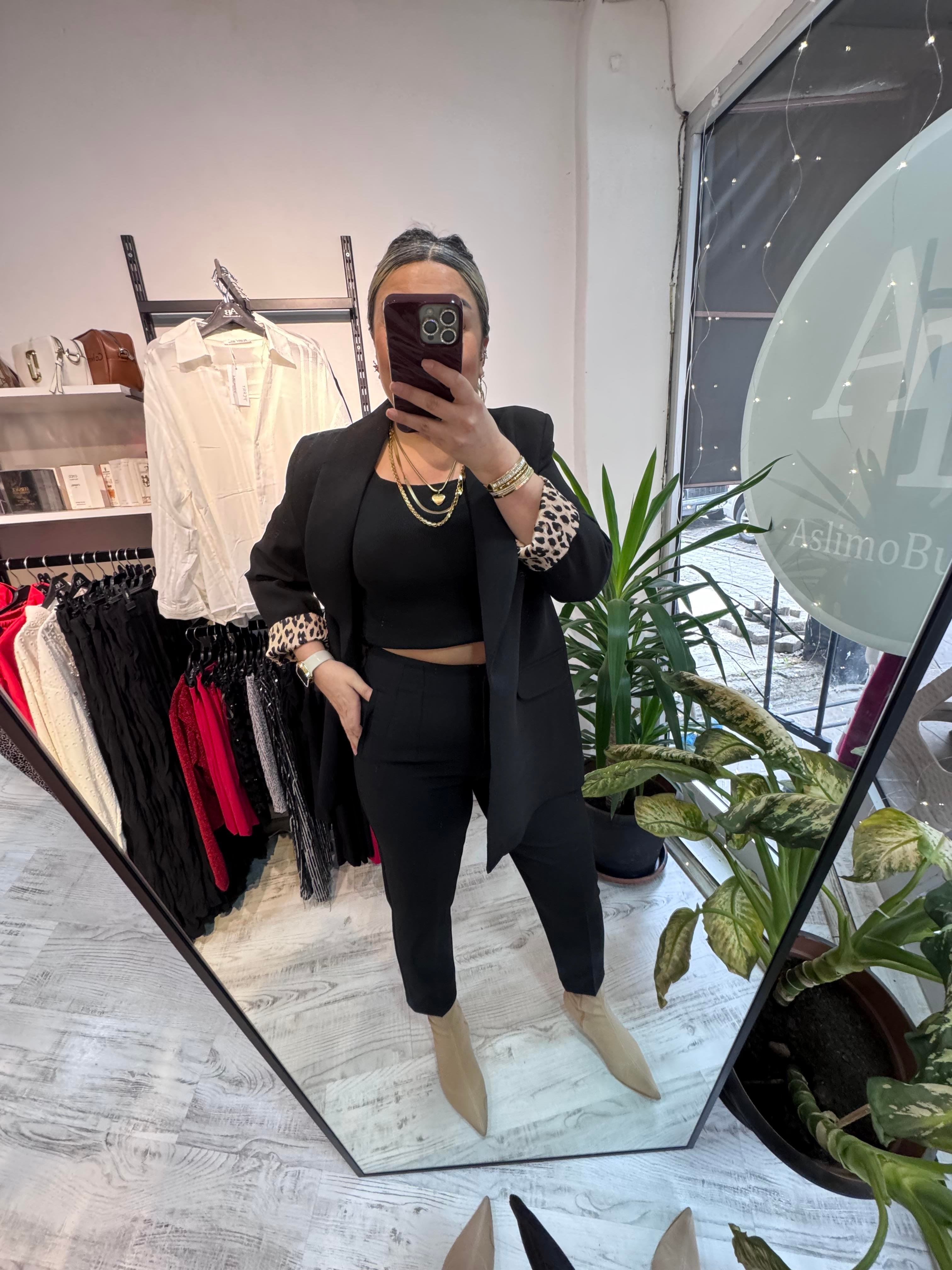 Premium Seri Double Atlas Kumaş Pantolon Siyah