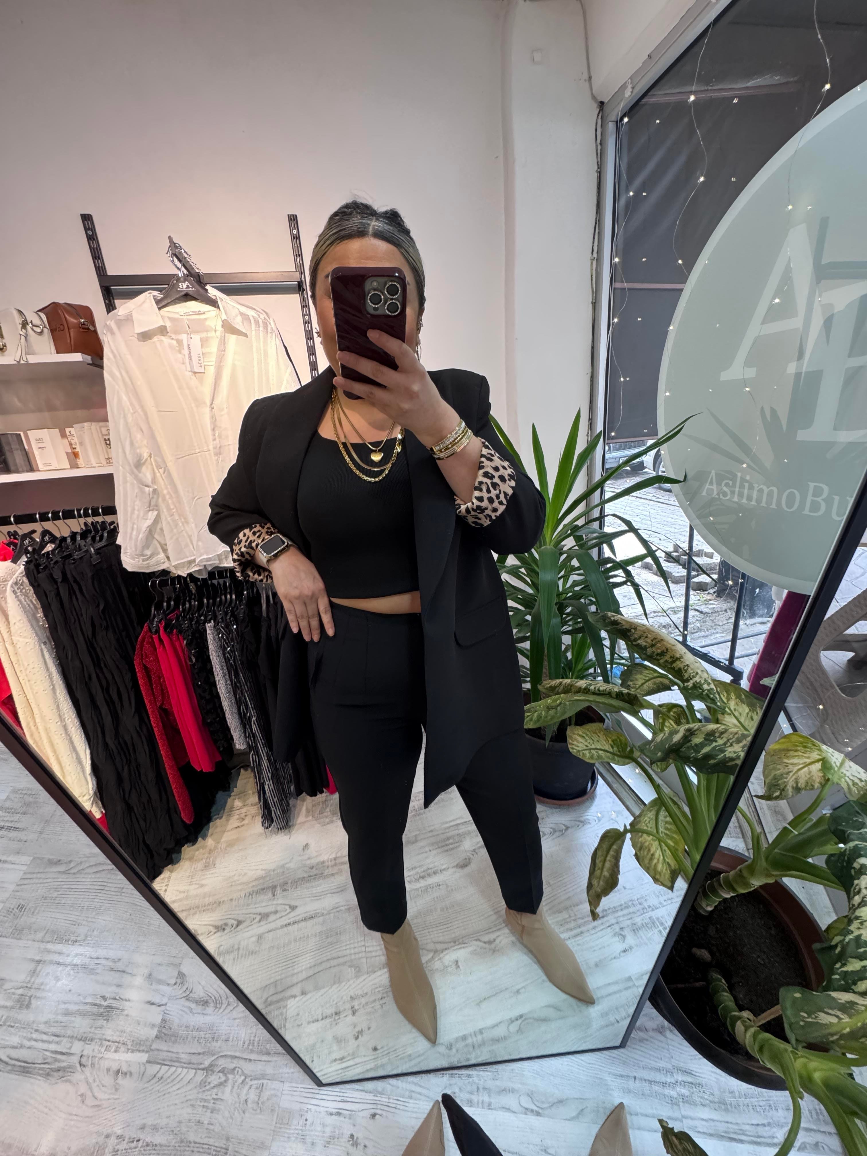 Premium Seri Double Atlas Kumaş Pantolon Siyah